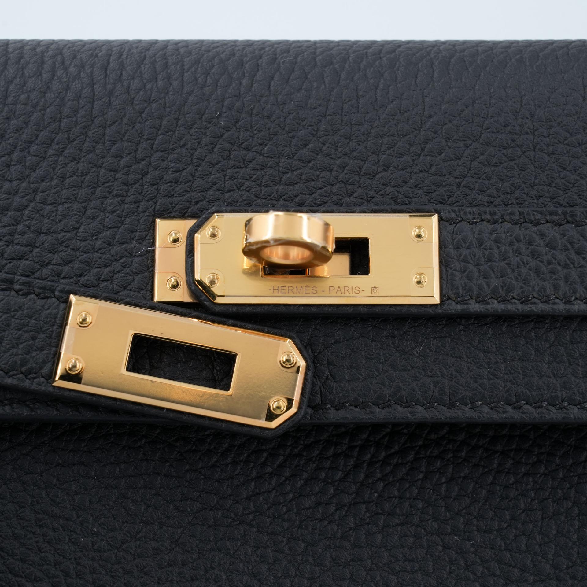 Brand New ( Rank N )  HERMÈS  Kelly 25 Noir (89) Togo Gold hardware K (2025) - 10