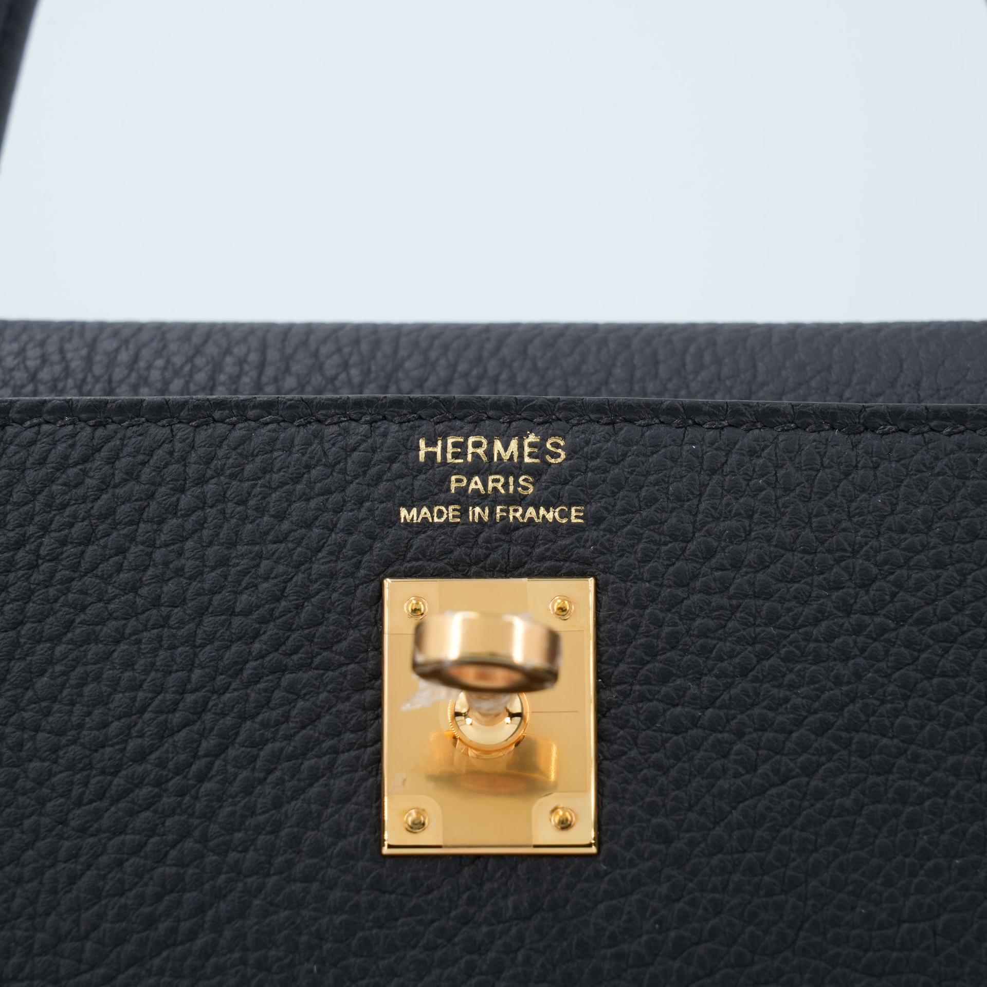 Brand New ( Rank N )  HERMÈS  Kelly 25 Noir (89) Togo Gold hardware K (2025) - 11