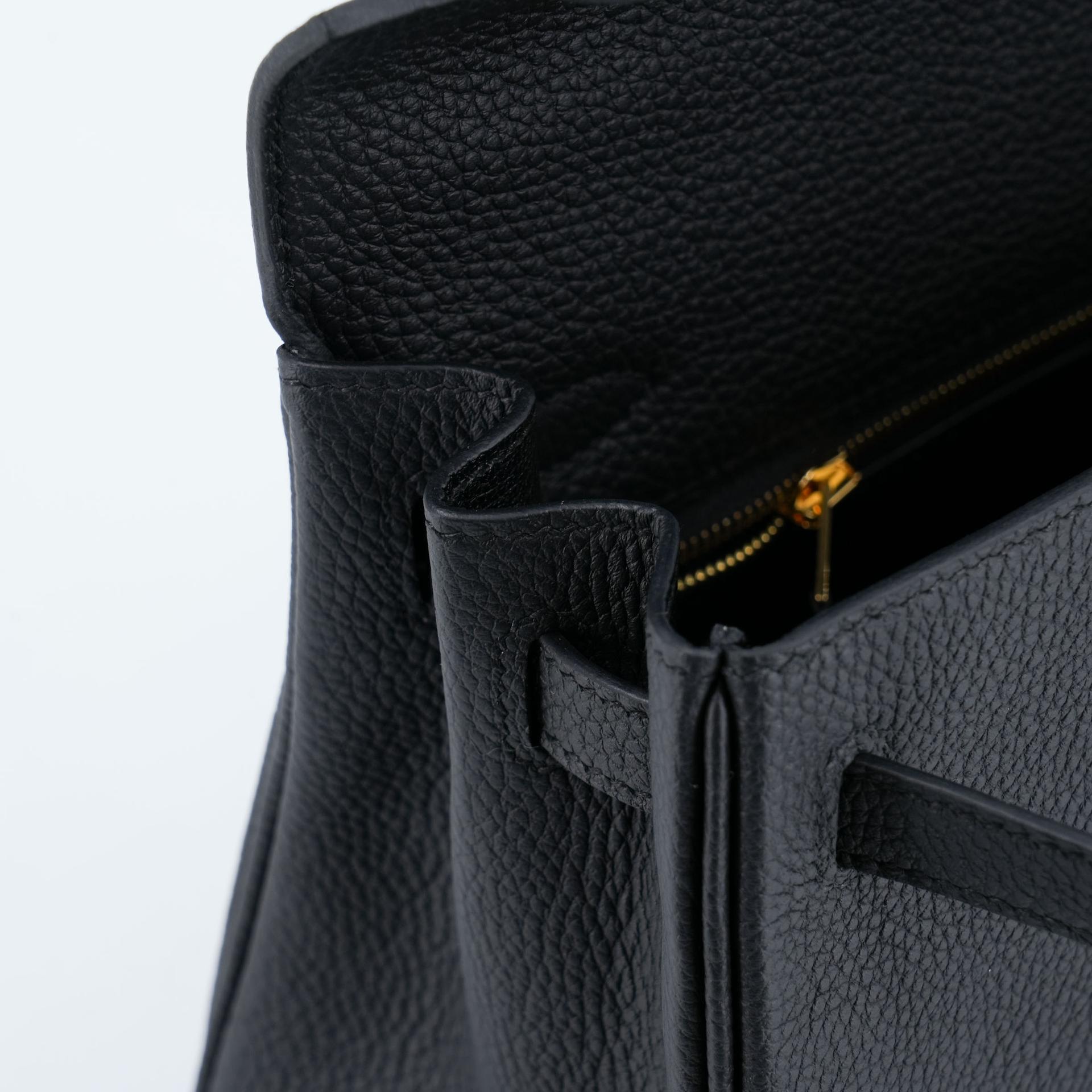 Brand New ( Rank N )  HERMÈS  Kelly 25 Noir (89) Togo Gold hardware K (2025) - 12