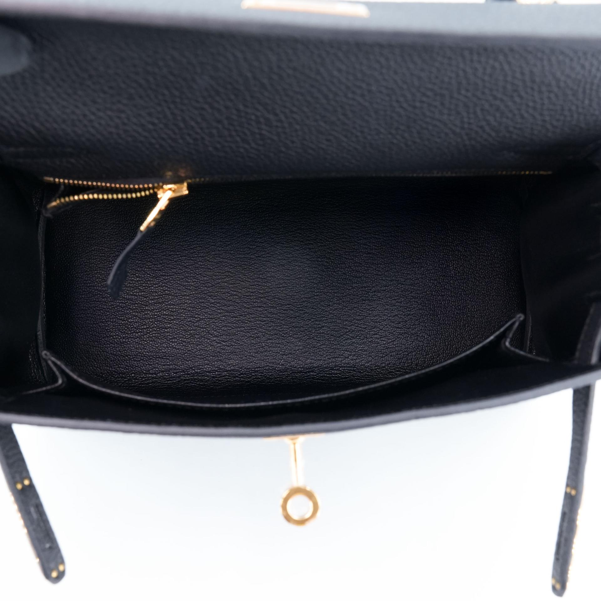 Brand New ( Rank N )  HERMÈS  Kelly 25 Noir (89) Togo Gold hardware K (2025) - 15