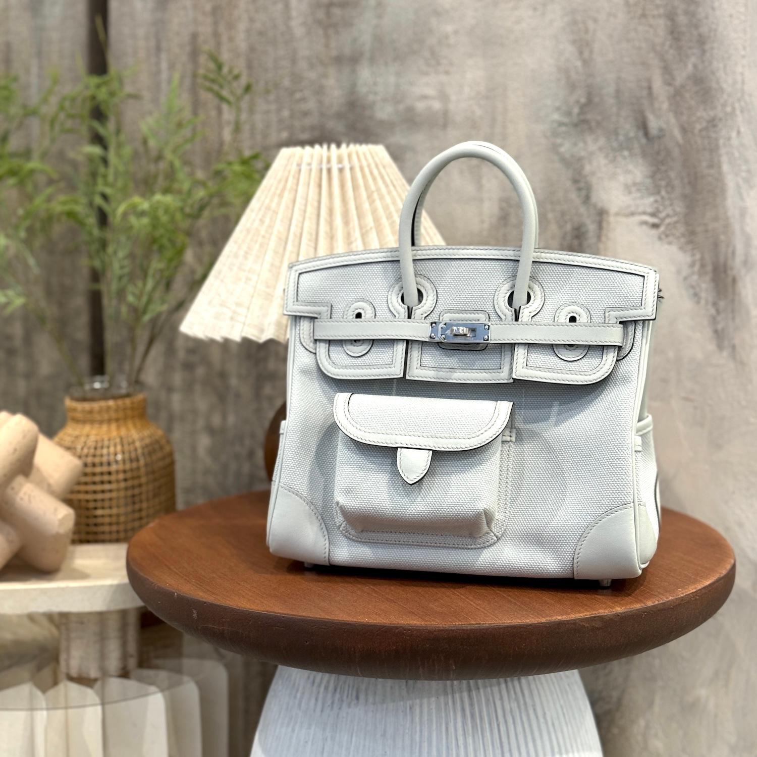 Brand New ( Rank N ) HERMÈS Limited Edition Birkin Cargo 25 Gris Platine (N4) Canvas Swift Palladium hardware K (2025) - 4