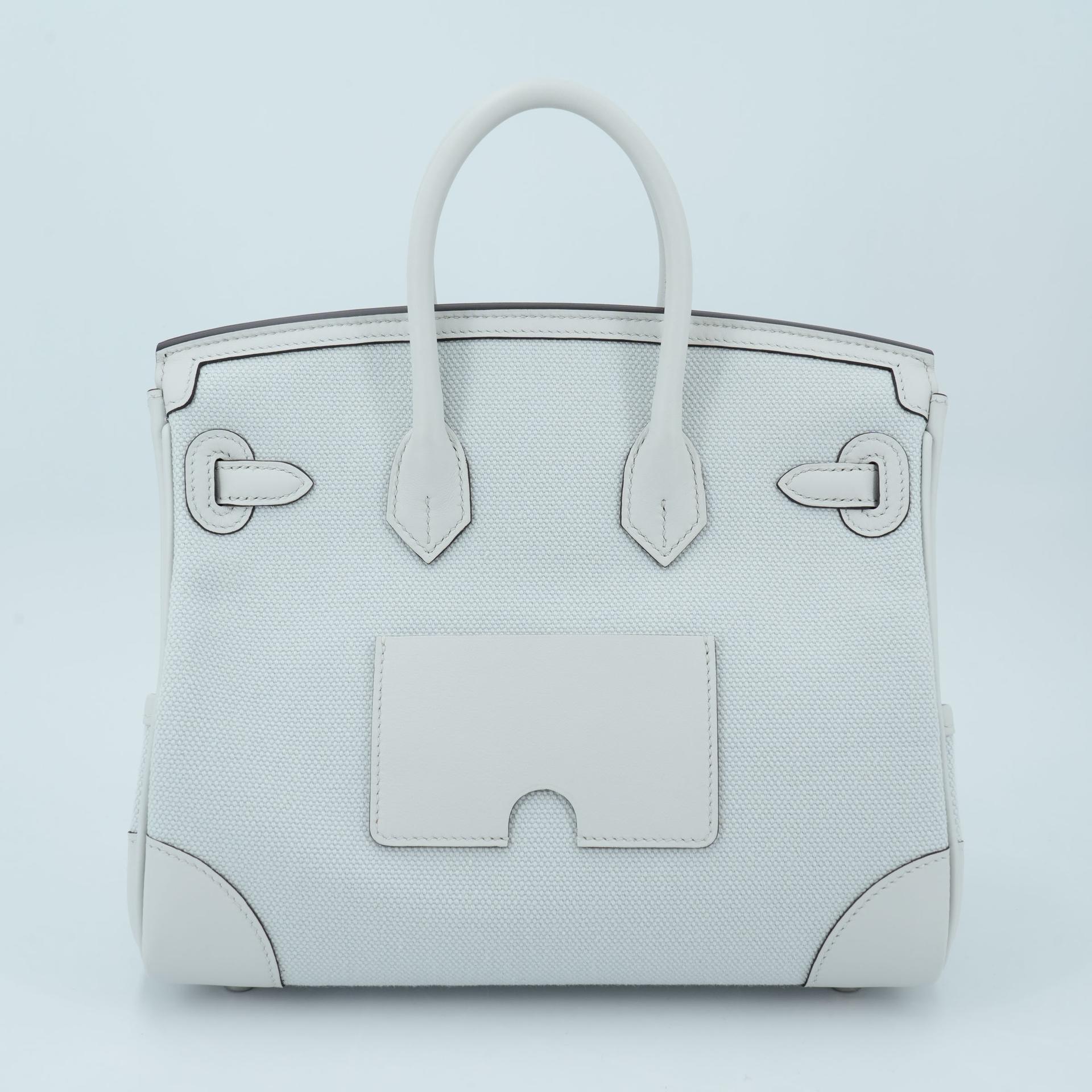 Brand New ( Rank N ) HERMÈS Limited Edition Birkin Cargo 25 Gris Platine (N4) Canvas Swift Palladium hardware K (2025) - 2
