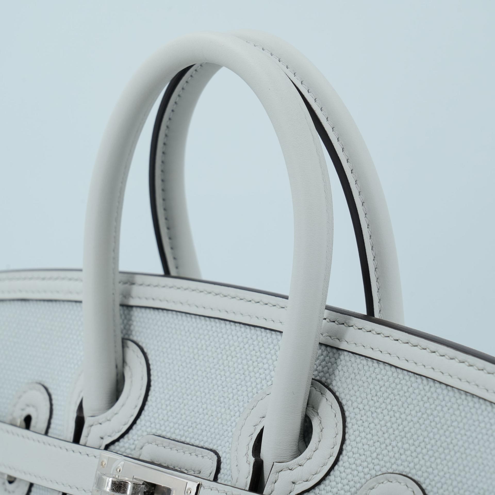 Brand New ( Rank N ) HERMÈS Limited Edition Birkin Cargo 25 Gris Platine (N4) Canvas Swift Palladium hardware K (2025) - 5