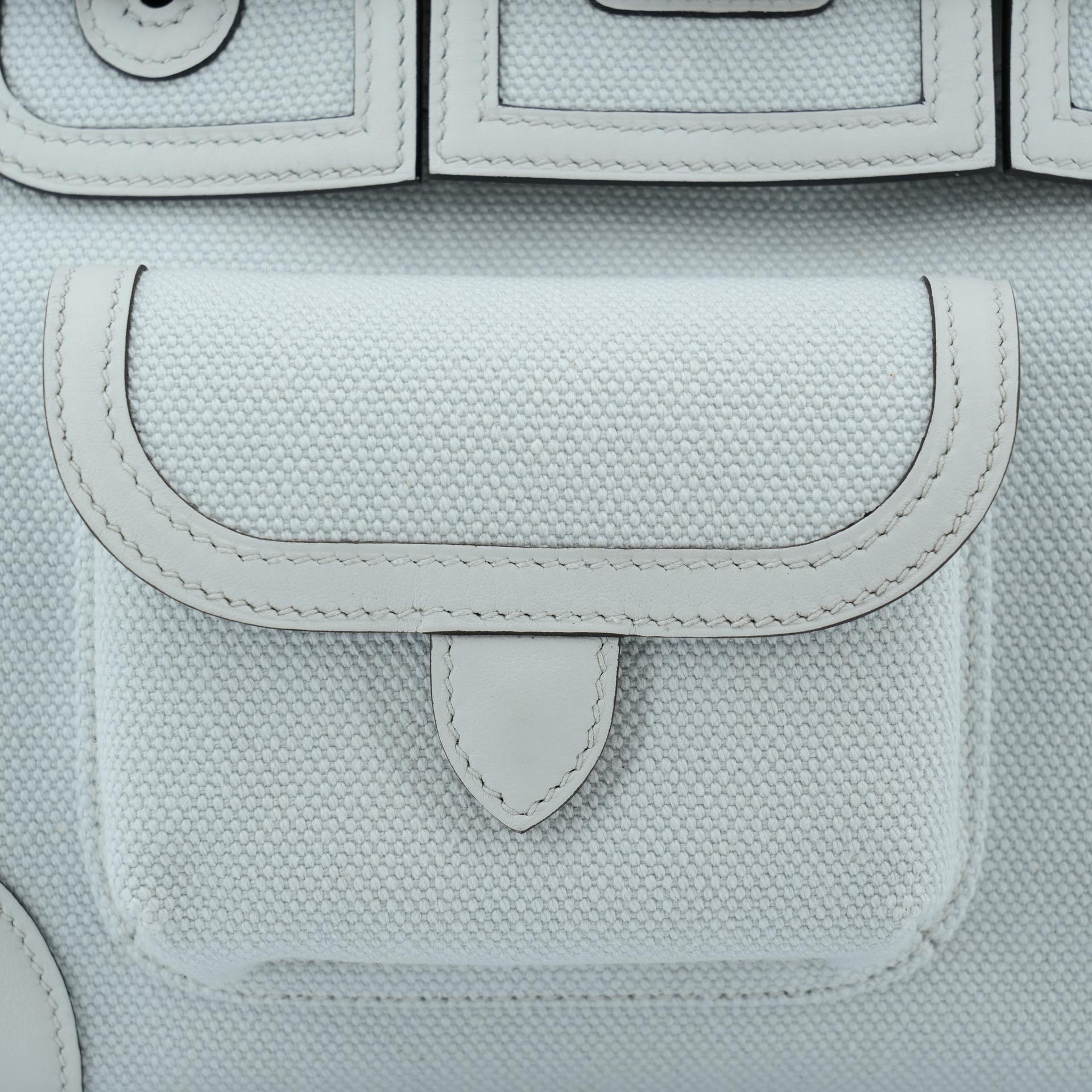 Brand New ( Rank N ) HERMÈS Limited Edition Birkin Cargo 25 Gris Platine (N4) Canvas Swift Palladium hardware K (2025) - 7