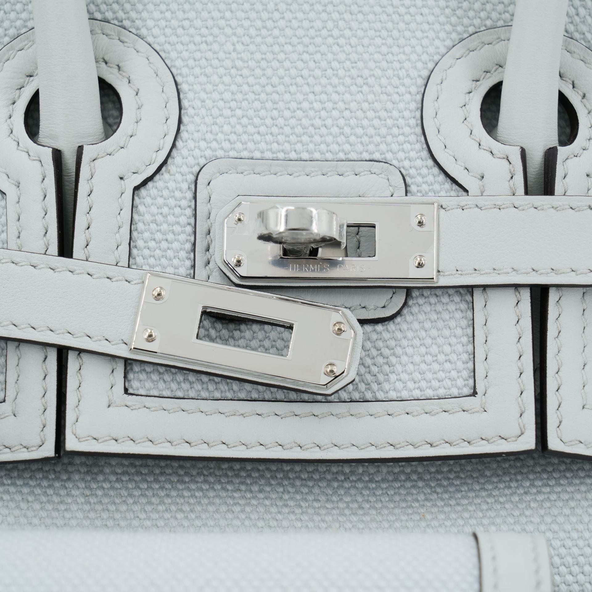 Brand New ( Rank N ) HERMÈS Limited Edition Birkin Cargo 25 Gris Platine (N4) Canvas Swift Palladium hardware K (2025) - 12