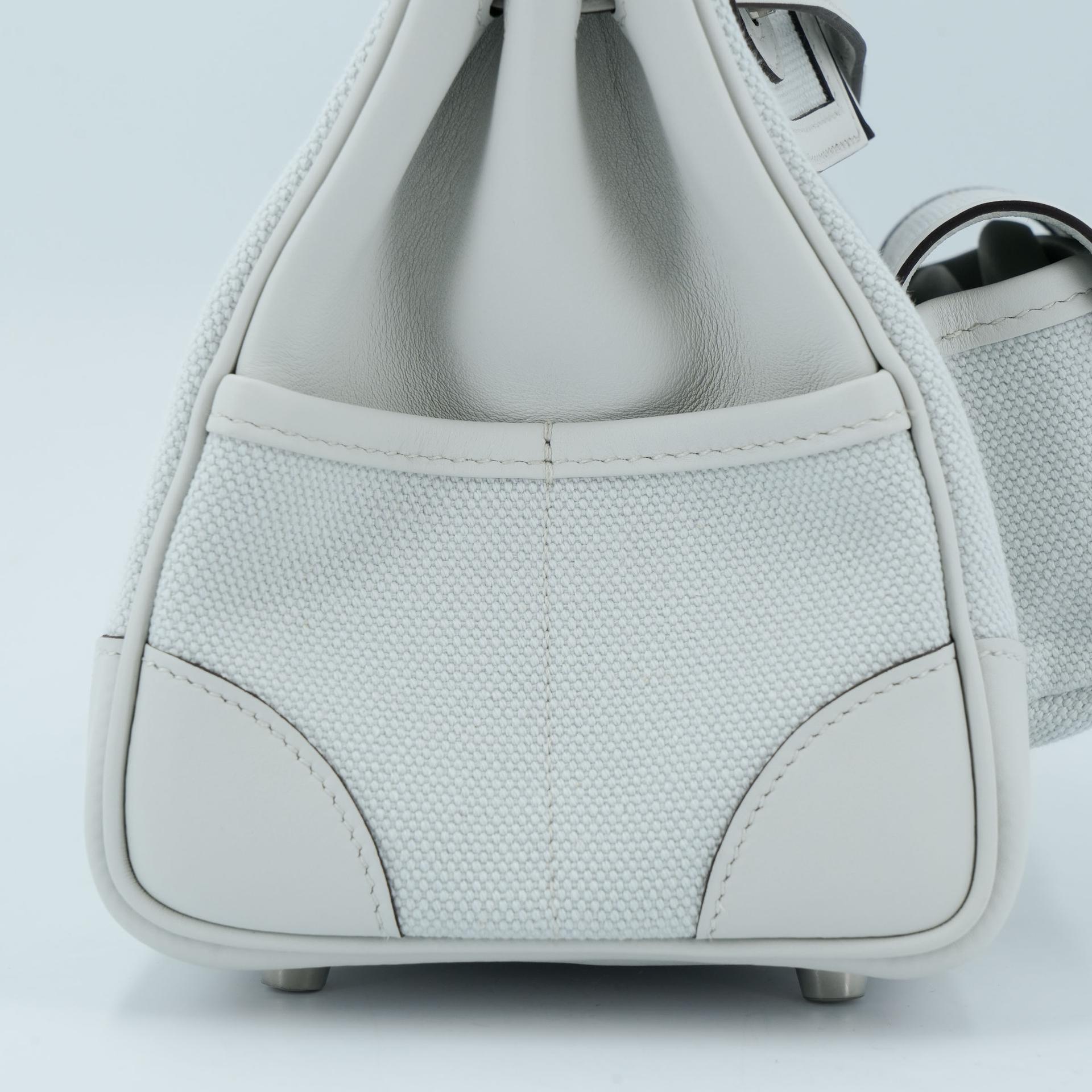 Brand New ( Rank N ) HERMÈS Limited Edition Birkin Cargo 25 Gris Platine (N4) Canvas Swift Palladium hardware K (2025) - 15