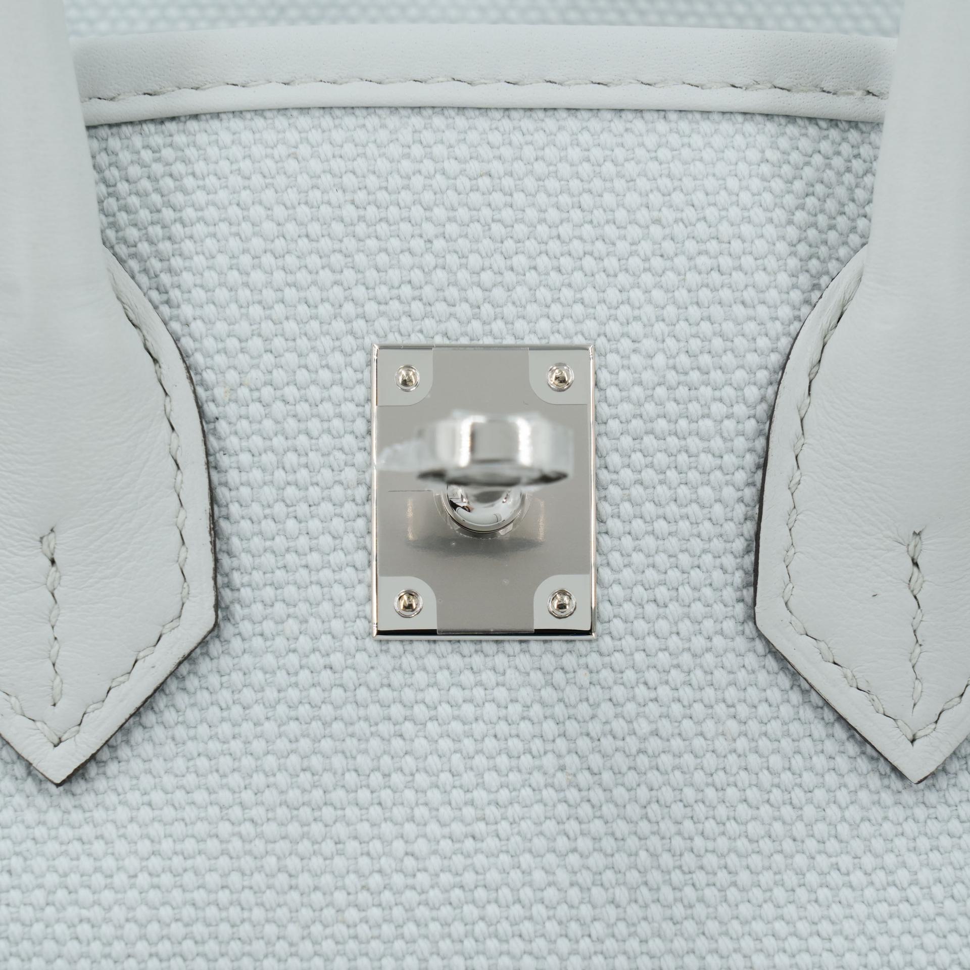 Brand New ( Rank N ) HERMÈS Limited Edition Birkin Cargo 25 Gris Platine (N4) Canvas Swift Palladium hardware K (2025) - 16