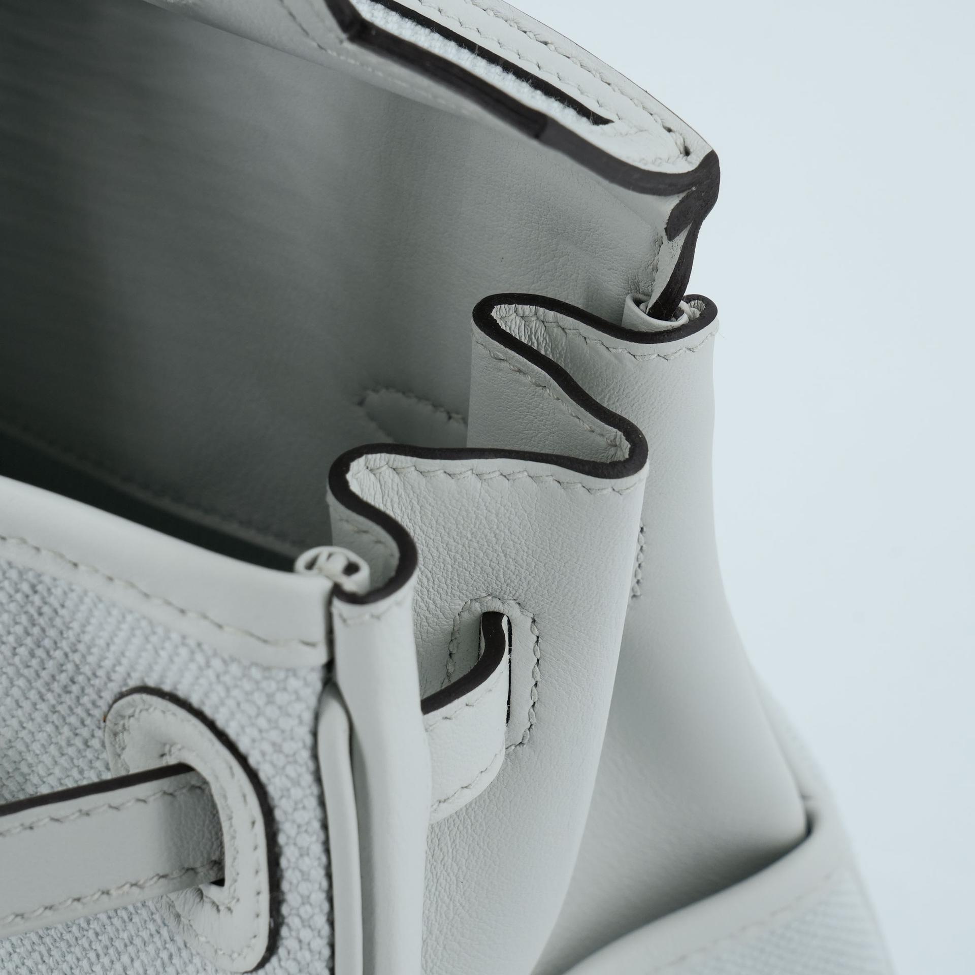 Brand New ( Rank N ) HERMÈS Limited Edition Birkin Cargo 25 Gris Platine (N4) Canvas Swift Palladium hardware K (2025) - 18