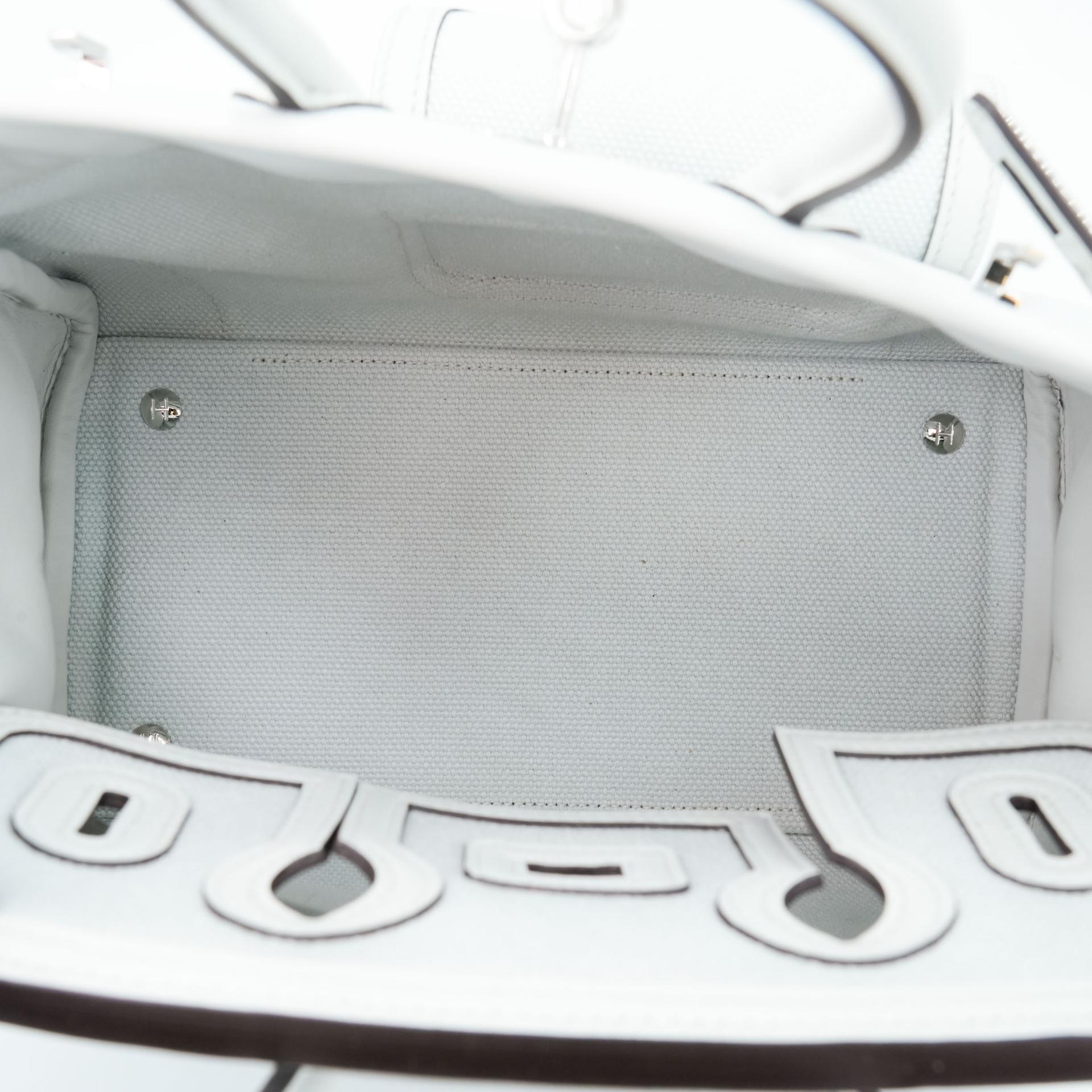 Brand New ( Rank N ) HERMÈS Limited Edition Birkin Cargo 25 Gris Platine (N4) Canvas Swift Palladium hardware K (2025) - 20