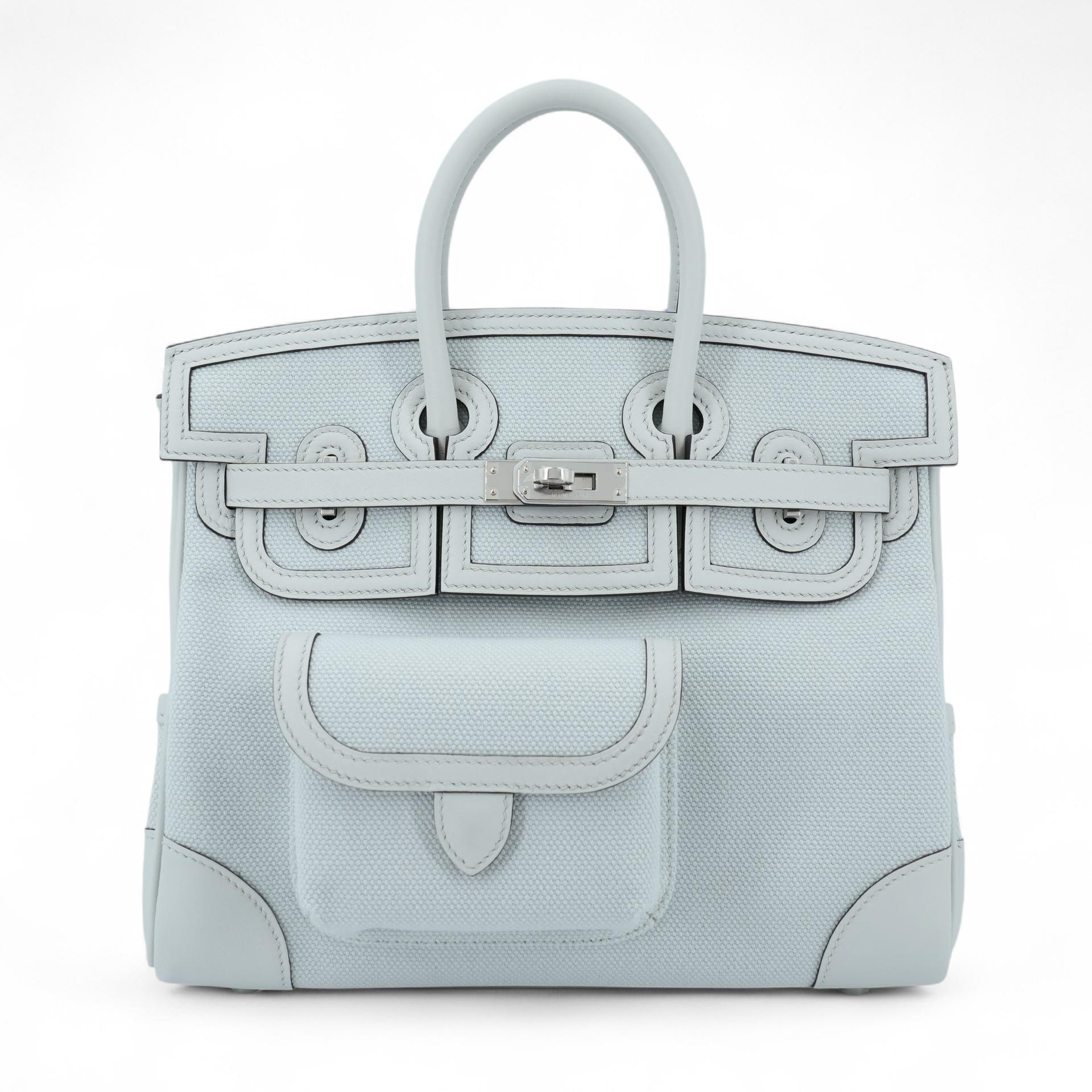 Brand New ( Rank N ) HERMÈS Limited Edition Birkin Cargo 25 Gris Platine (N4) Canvas Swift Palladium hardware K (2025) - 1