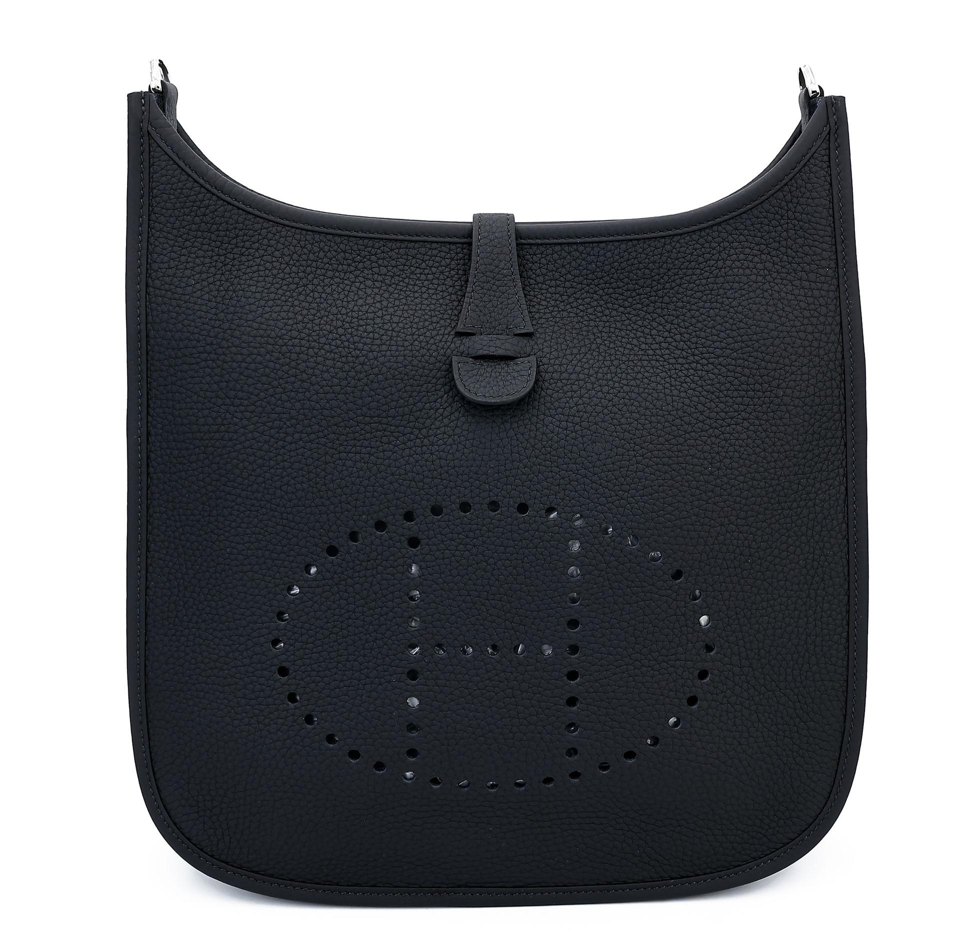 Unused ( Rank NS )  HERMÈS  Evelyne 29 Noir (89) Clemence Palladium hardware U (2022) - 1