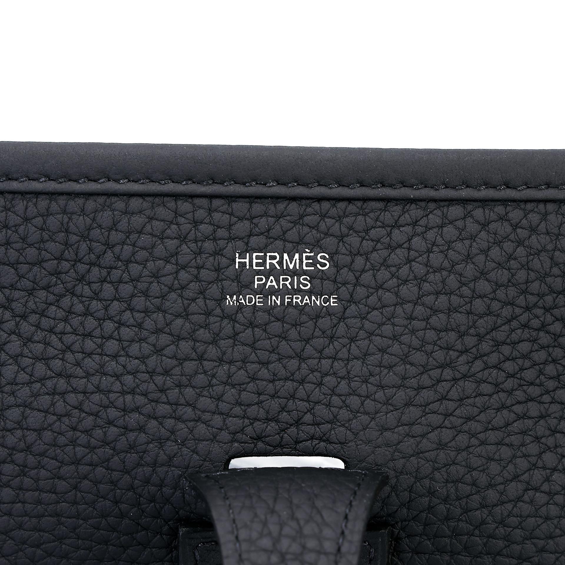 Unused ( Rank NS )  HERMÈS  Evelyne 29 Noir (89) Clemence Palladium hardware U (2022) - 9