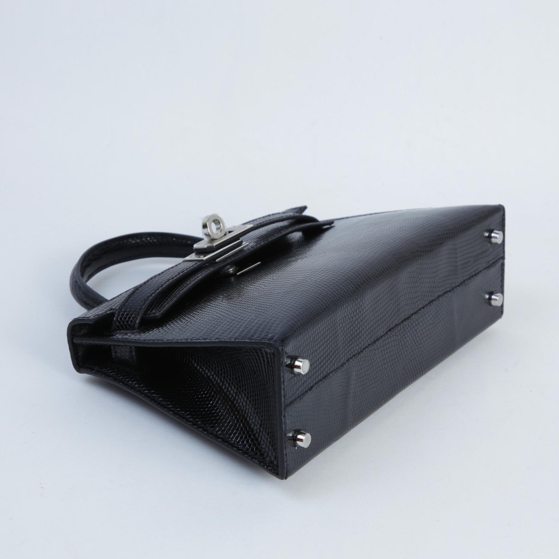 全新 HERMÈS 愛馬仕 Mini Kelly 二代 89 黑色 Noir (Black) 蜥蜴皮 銀扣 W刻 2024年 - 4