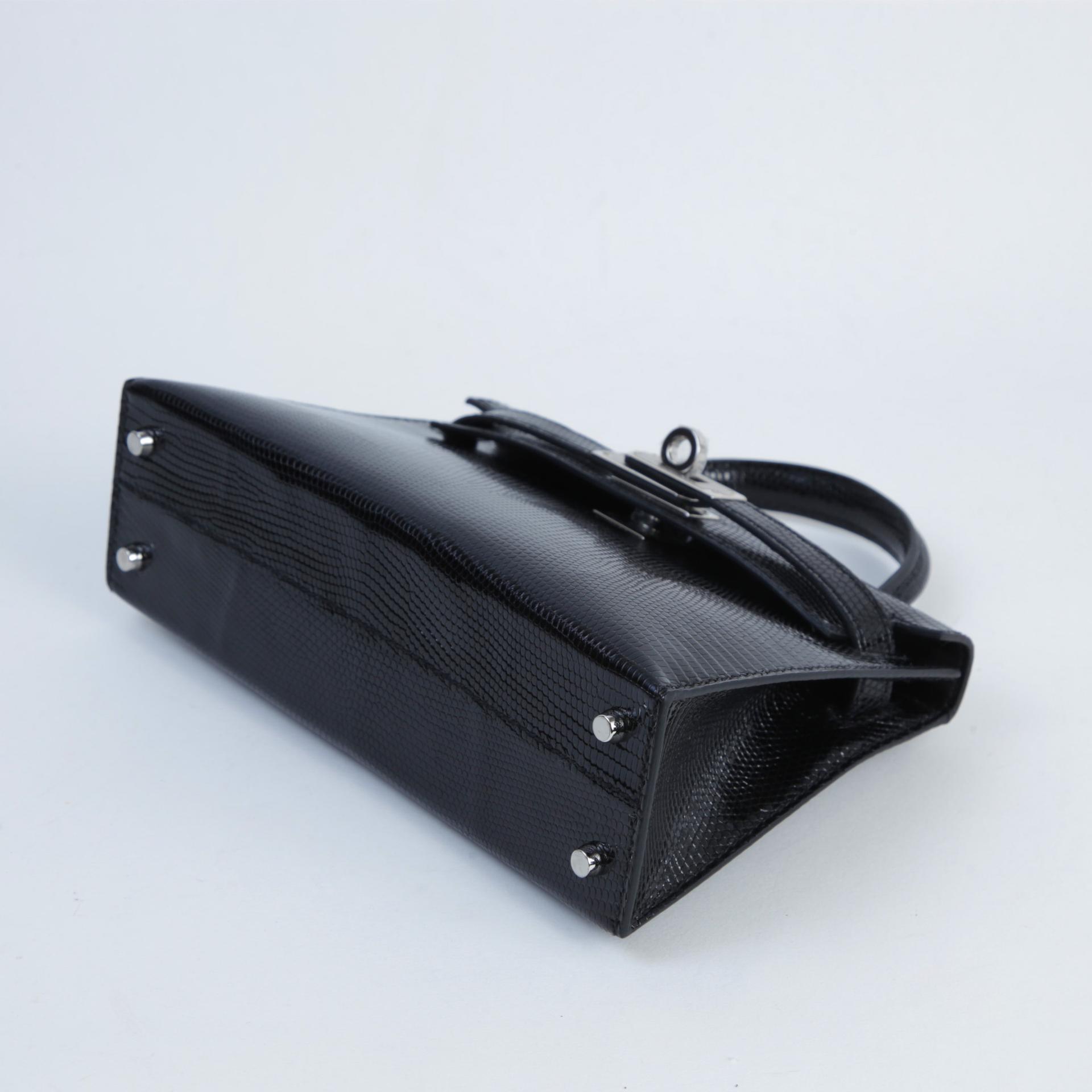 全新 HERMÈS 愛馬仕 Mini Kelly 二代 89 黑色 Noir (Black) 蜥蜴皮 銀扣 W刻 2024年 - 5