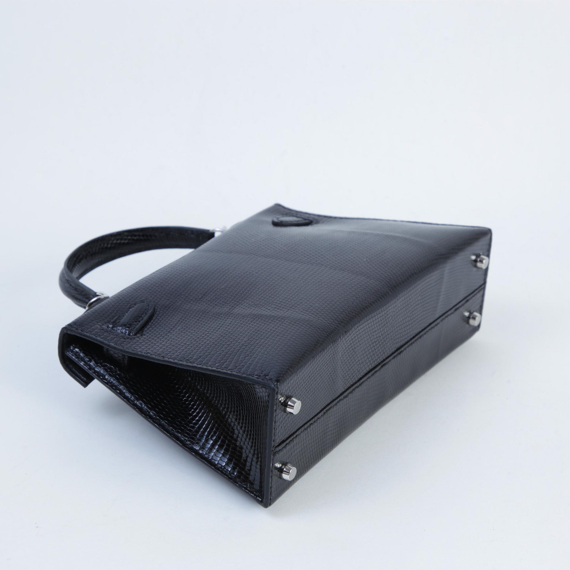 全新 HERMÈS 愛馬仕 Mini Kelly 二代 89 黑色 Noir (Black) 蜥蜴皮 銀扣 W刻 2024年 - 6