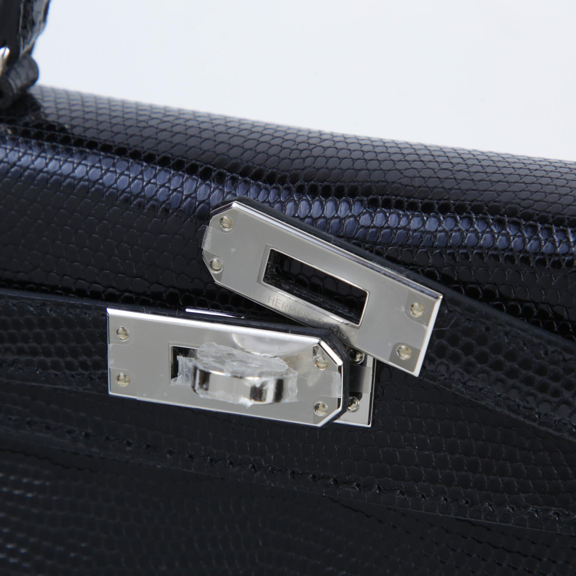 全新 HERMÈS 愛馬仕 Mini Kelly 二代 89 黑色 Noir (Black) 蜥蜴皮 銀扣 W刻 2024年 - 8