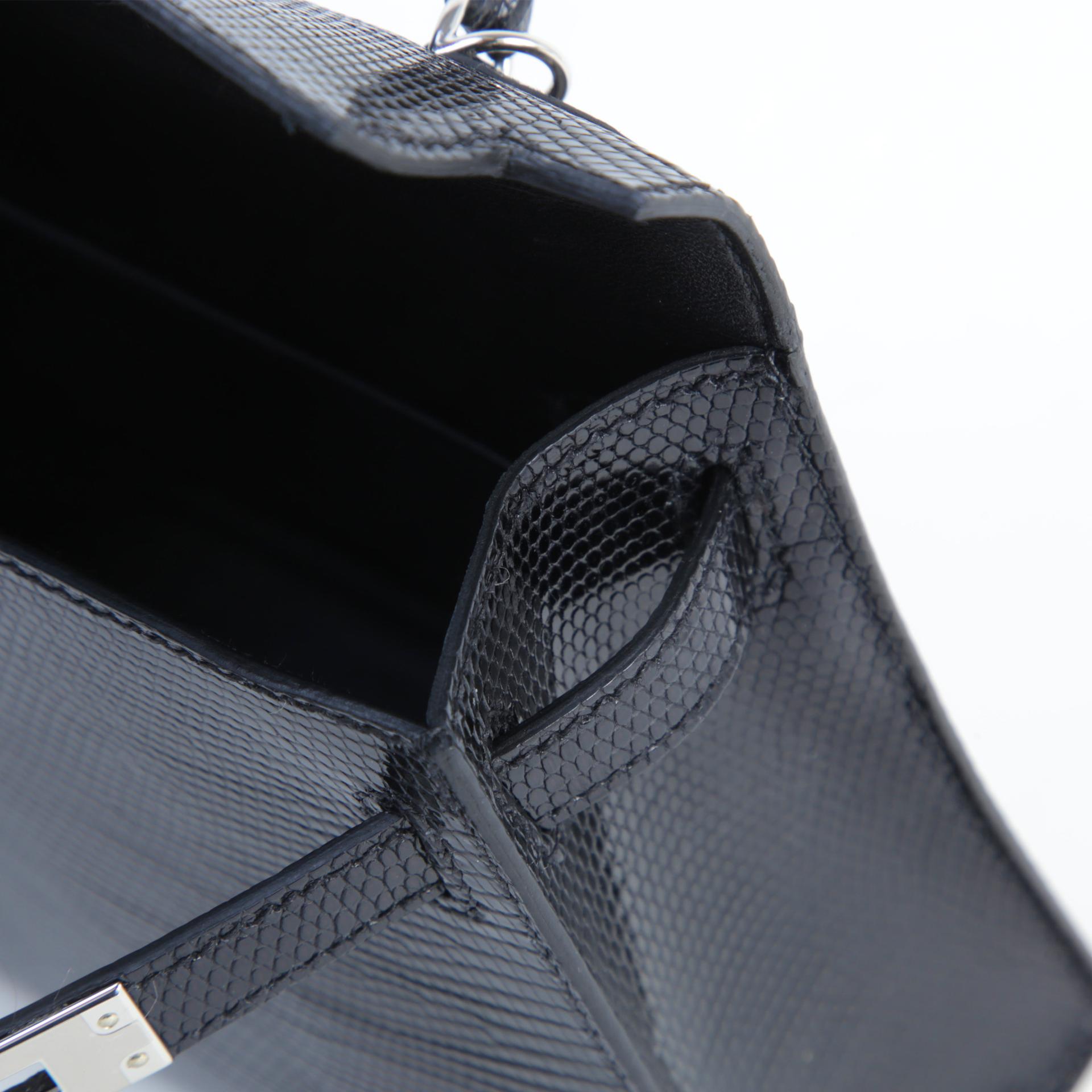 全新 HERMÈS 愛馬仕 Mini Kelly 二代 89 黑色 Noir (Black) 蜥蜴皮 銀扣 W刻 2024年 - 11