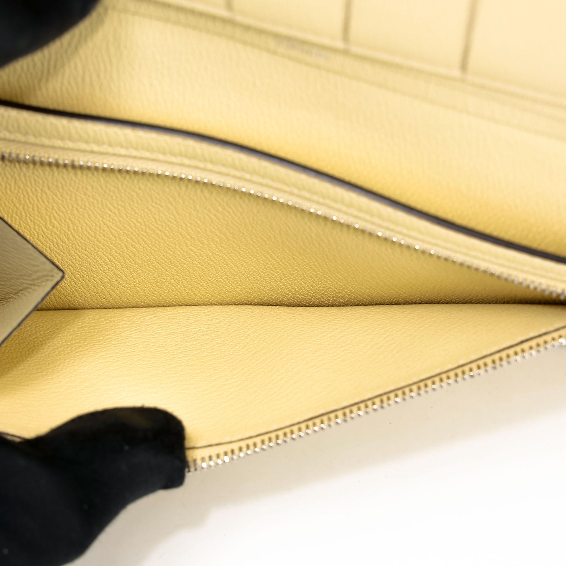 Unused ( Rank NS )  HERMÈS  Bearn Souffle wallet Vanille (Y1) Ombre (1B) Matte Alligator Lizard Palladium hardware C (2018) - 20