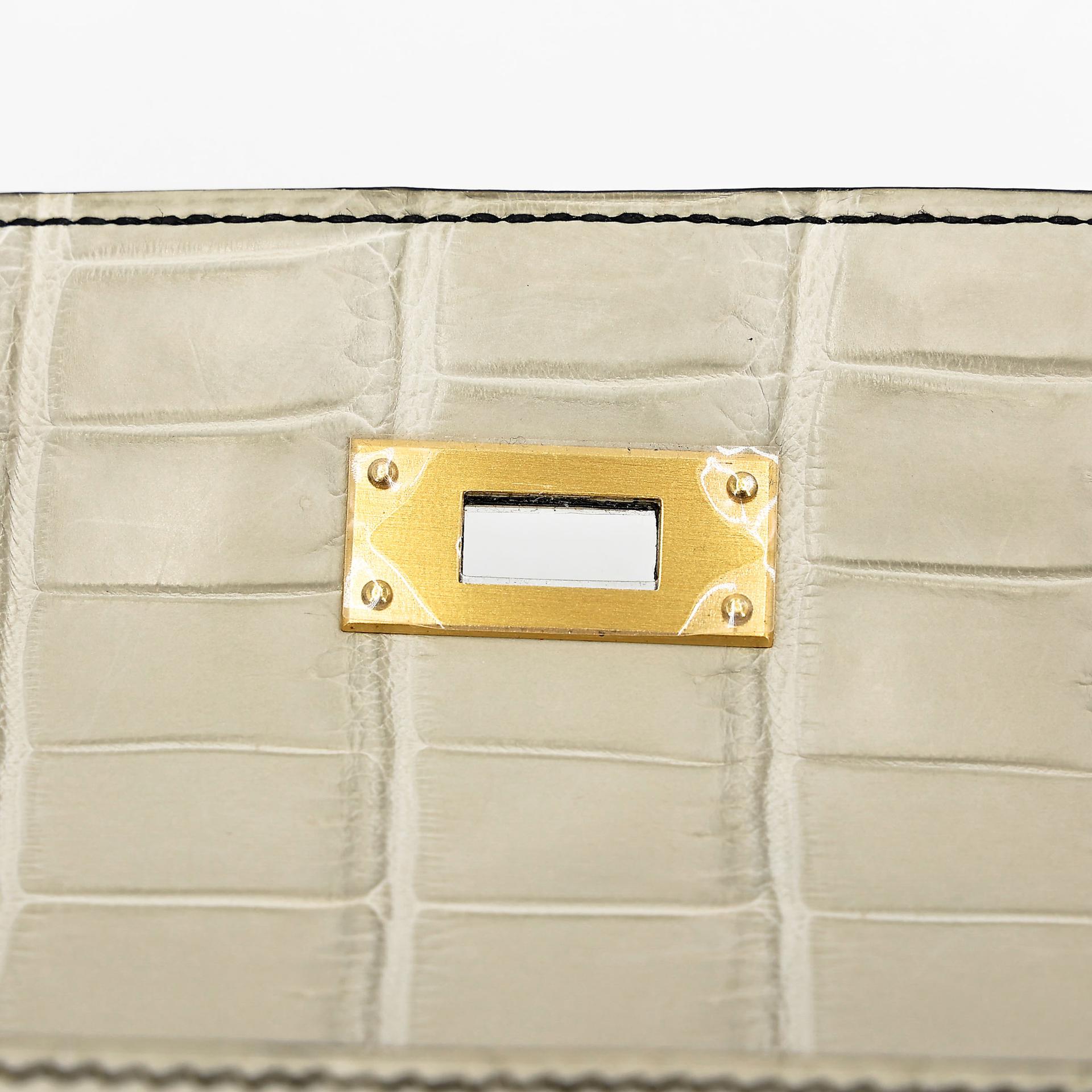 ランク NS 未使用品 HERMÈS エルメス ケリー28 ブラック (89) ベトン (8L) クロコダイル ニロティカス マット マットゴールド金具 A刻印 - 18