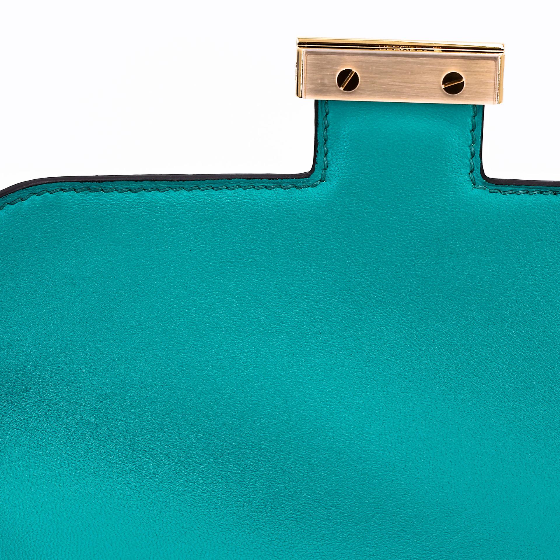 ランク A HERMÈS エルメス コンスタンス3 ミニ ブルーパオン (7F) クロコダイル アリゲーター マット ゴールド金具 D刻印 - 19