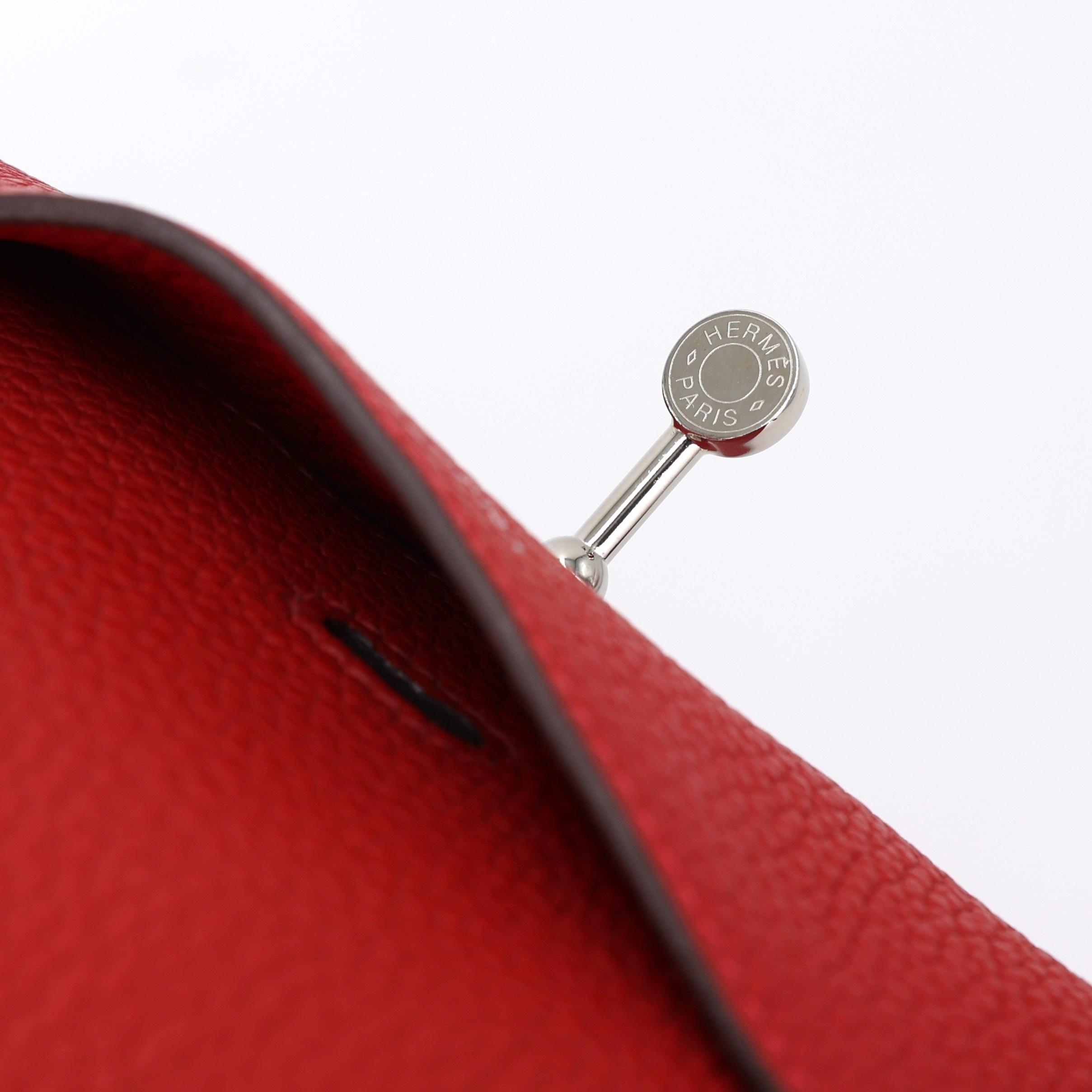 A美品 HERMÈS 愛馬仕 Lindy 30 Q5 國旗紅 Rouge Casaque Clemence小牛皮 銀扣 □Q刻 2013年 - 15