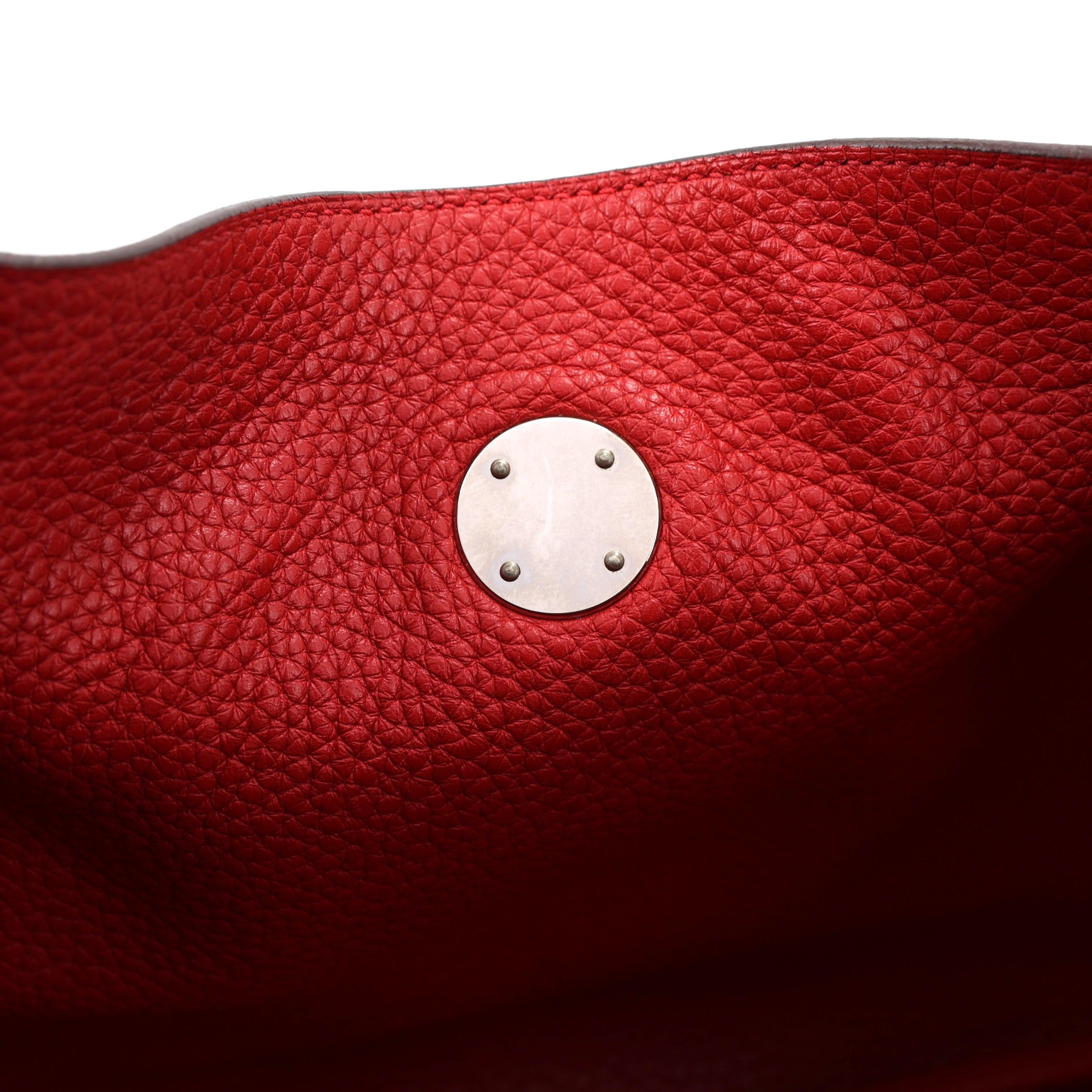 A美品 HERMÈS 愛馬仕 Lindy 30 Q5 國旗紅 Rouge Casaque Clemence小牛皮 銀扣 □Q刻 2013年 - 17