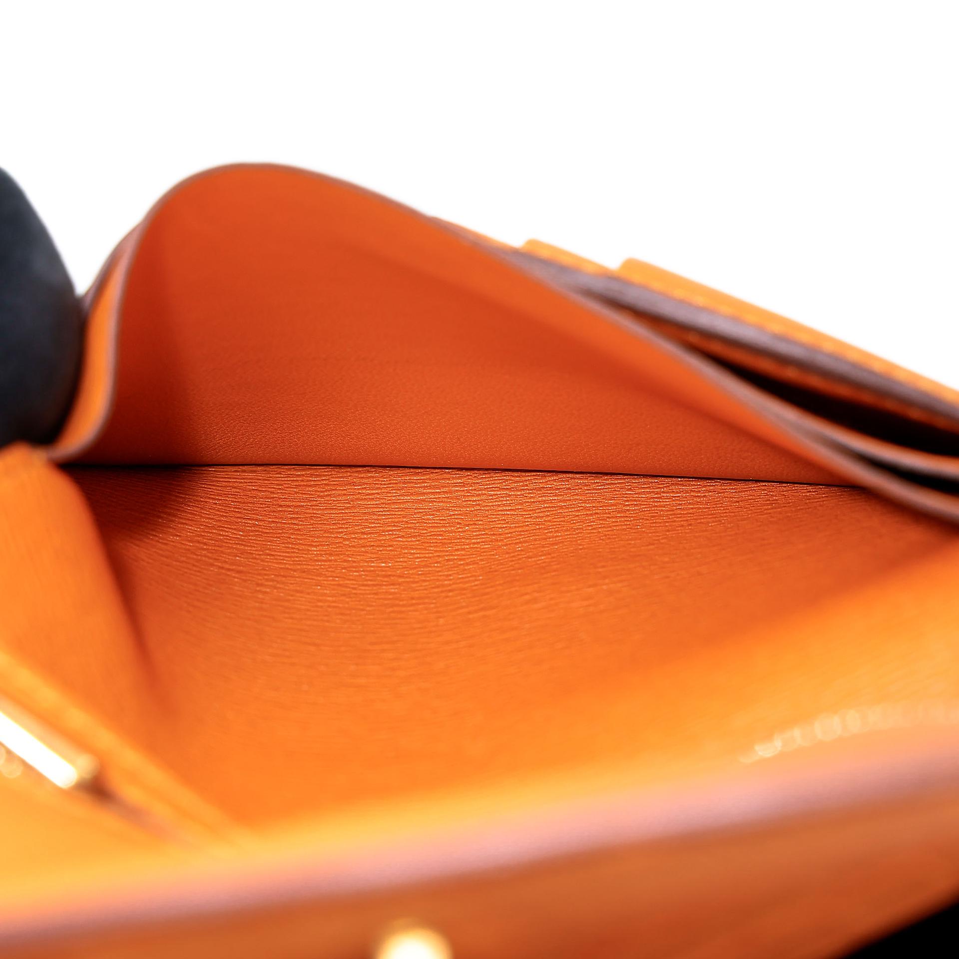 Unused ( Rank NS ) HERMÈS Bearn Compact wallet Apricot (I9) Matte Alligator Gold hardware D (2019) - 14