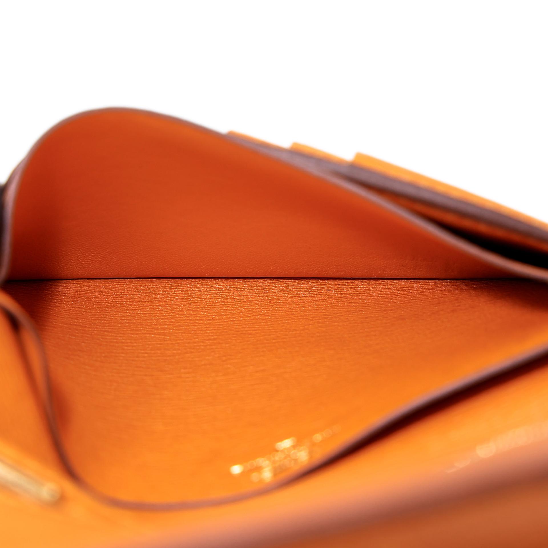 Unused ( Rank NS ) HERMÈS Bearn Compact wallet Apricot (I9) Matte Alligator Gold hardware D (2019) - 15