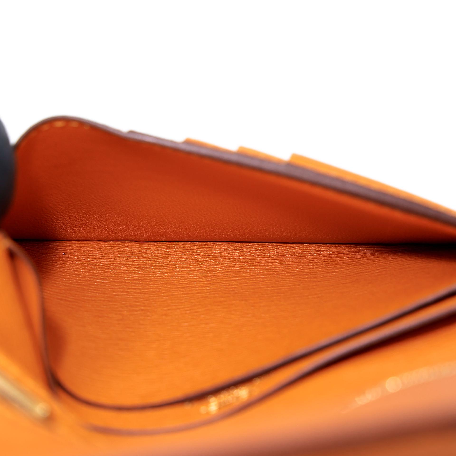 Unused ( Rank NS ) HERMÈS Bearn Compact wallet Apricot (I9) Matte Alligator Gold hardware D (2019) - 16