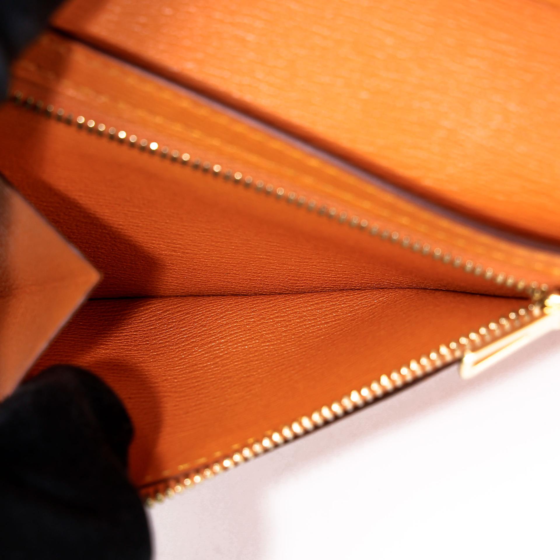 Unused ( Rank NS ) HERMÈS Bearn Compact wallet Apricot (I9) Matte Alligator Gold hardware D (2019) - 19