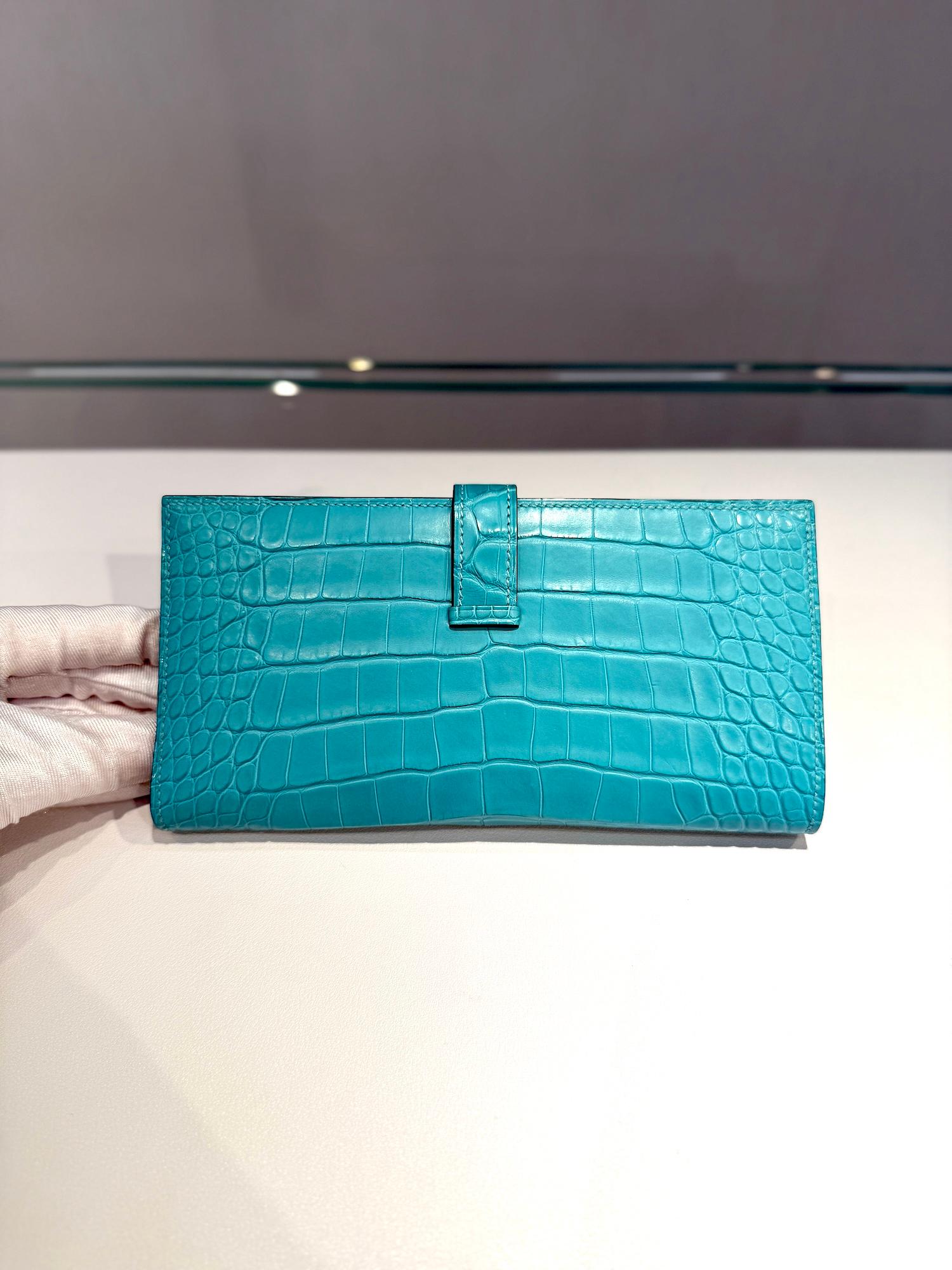ランク NS 未使用品 HERMÈS エルメス ベアンスフレ ブルーアトール (3P) クロコダイル アリゲーター マット シルバー金具 Y刻印 - 20