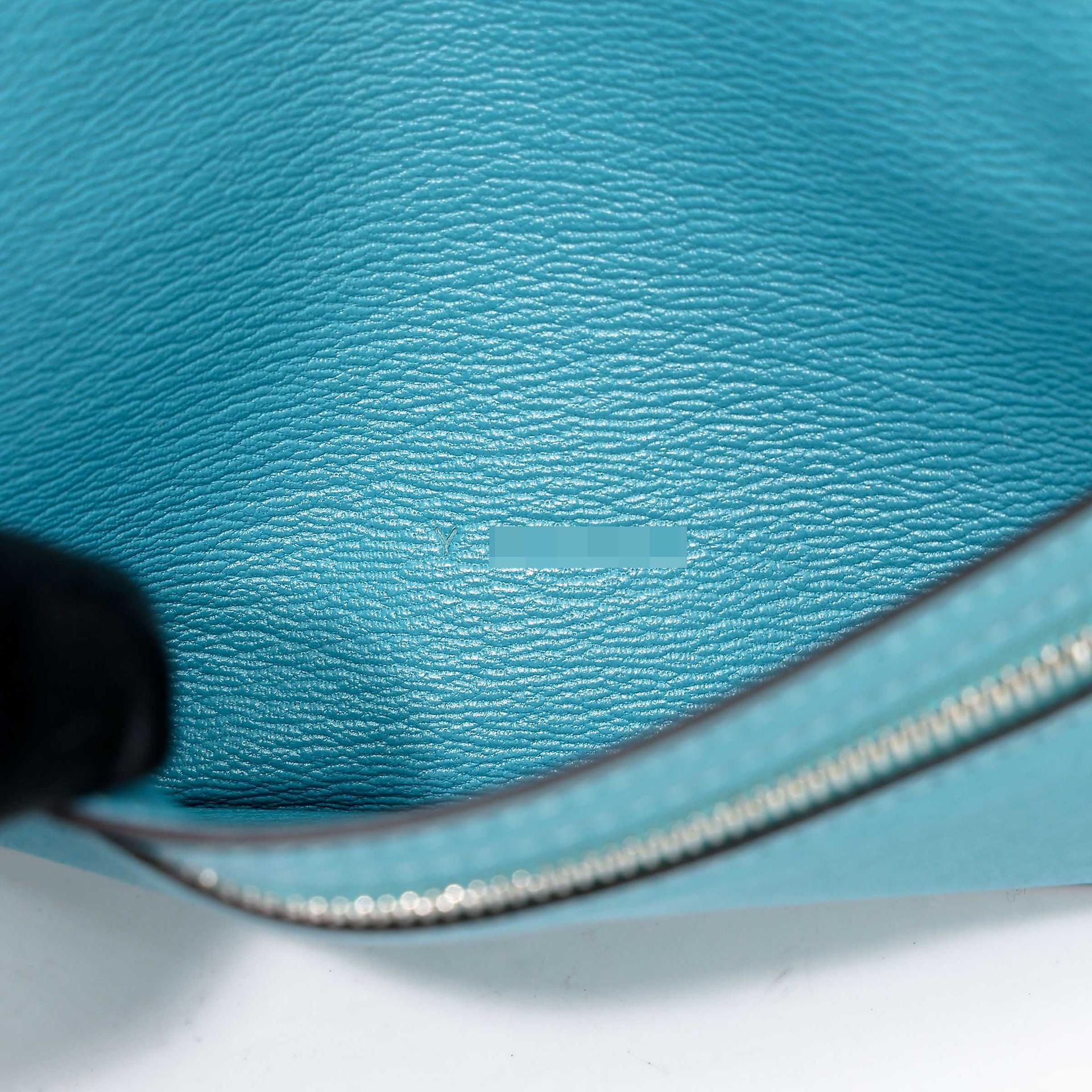 未使用保存品 HERMÈS 愛馬仕 Bearn Souffle 長款錢包 3P 馬卡龍藍 Bleu Atoll □ 短吻鱷 霧面 銀扣 Y刻 2020年 - 11