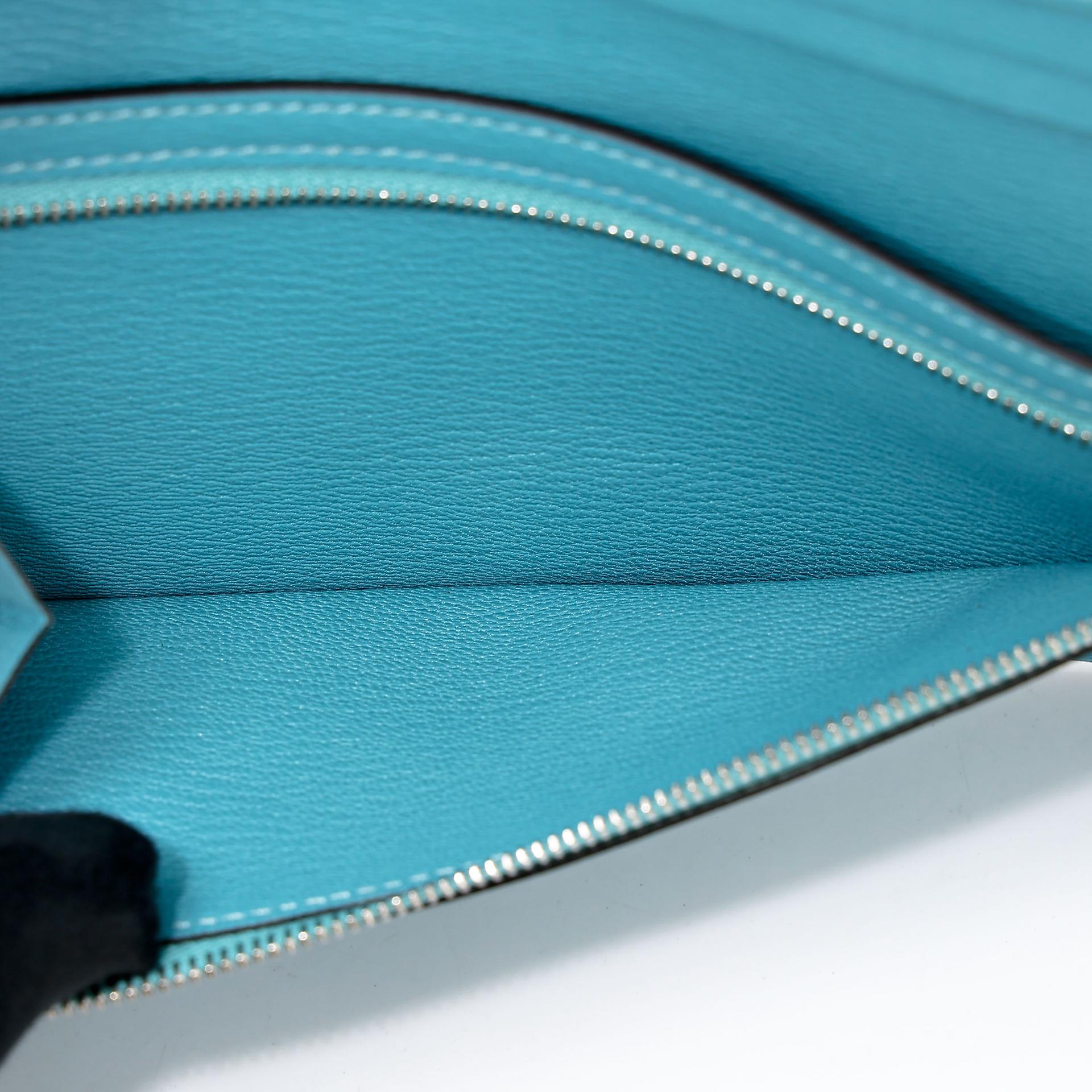 未使用保存品 HERMÈS 愛馬仕 Bearn Souffle 長款錢包 3P 馬卡龍藍 Bleu Atoll □ 短吻鱷 霧面 銀扣 Y刻 2020年 - 18