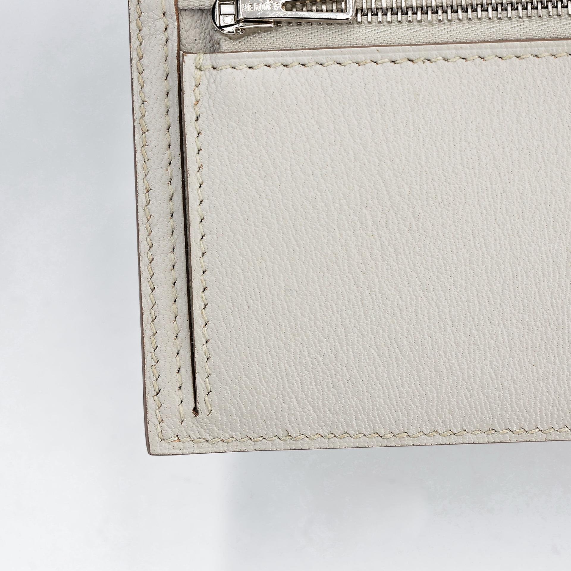 Very Good ( Rank A)  HERMÈS  Bearn Souffle wallet Beton (8L) Matte Alligator Palladium hardware A (2017) - 15