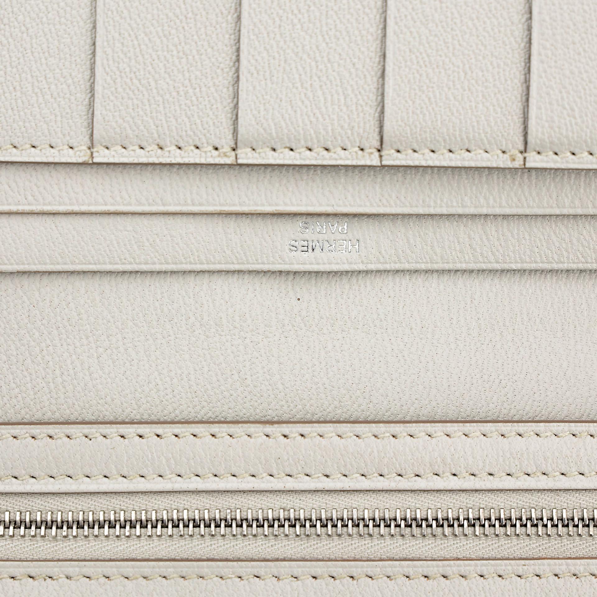 Very Good ( Rank A)  HERMÈS  Bearn Souffle wallet Beton (8L) Matte Alligator Palladium hardware A (2017) - 16