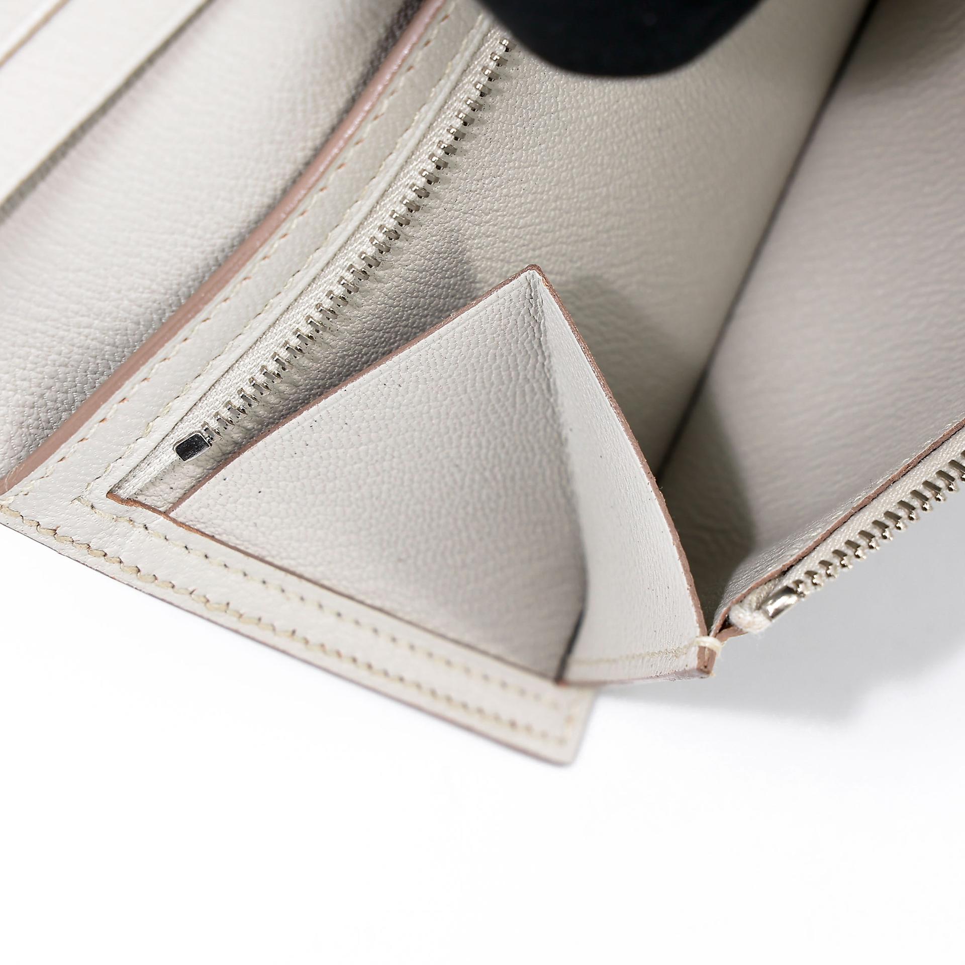 Very Good ( Rank A)  HERMÈS  Bearn Souffle wallet Beton (8L) Matte Alligator Palladium hardware A (2017) - 22