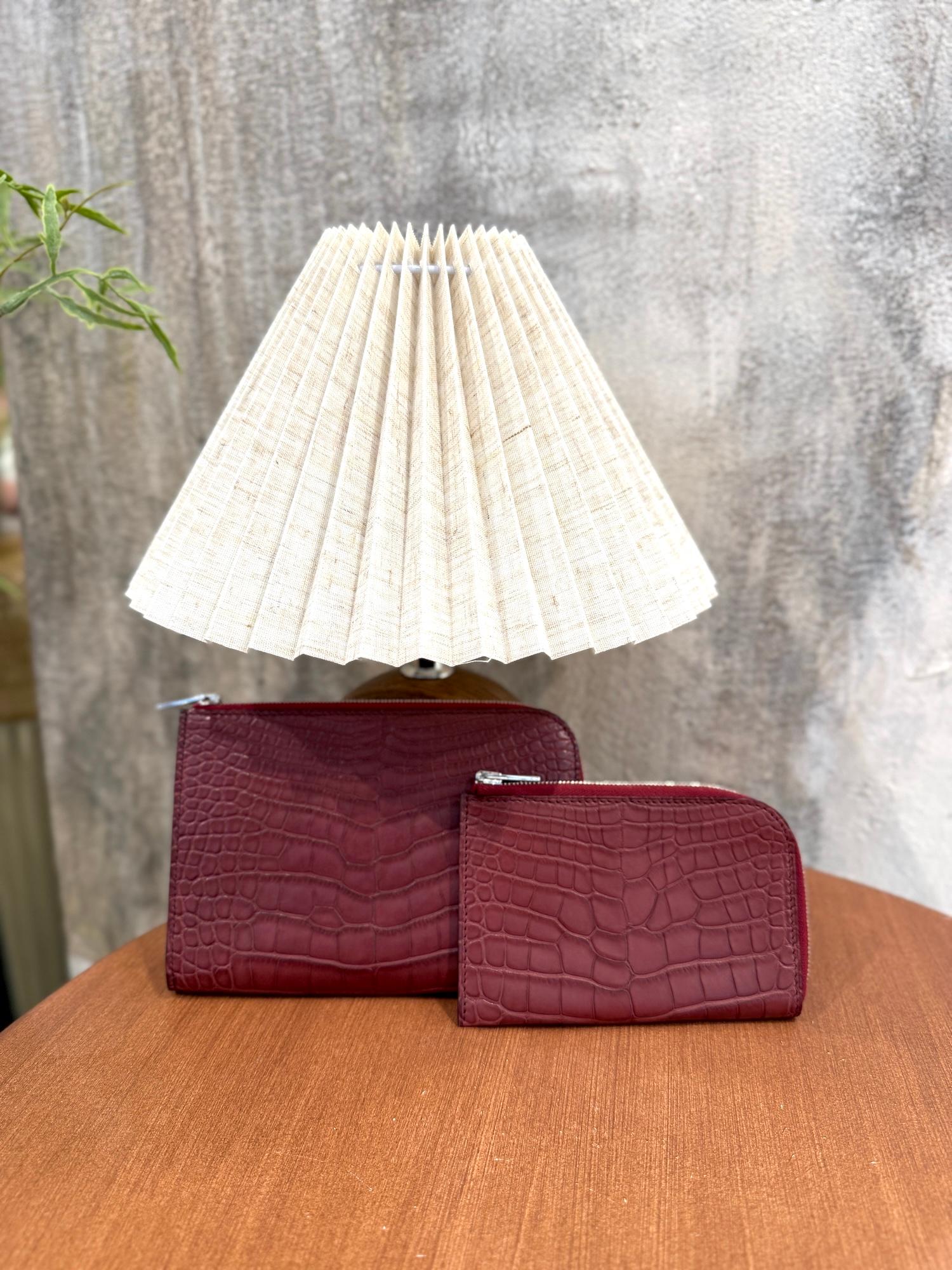 ランク SA HERMÈS エルメス リミックス デュオ キマイラ ウォレット 財布 ルージュアッシュ (55) アリゲーター シルバー金具 T刻印 - 4