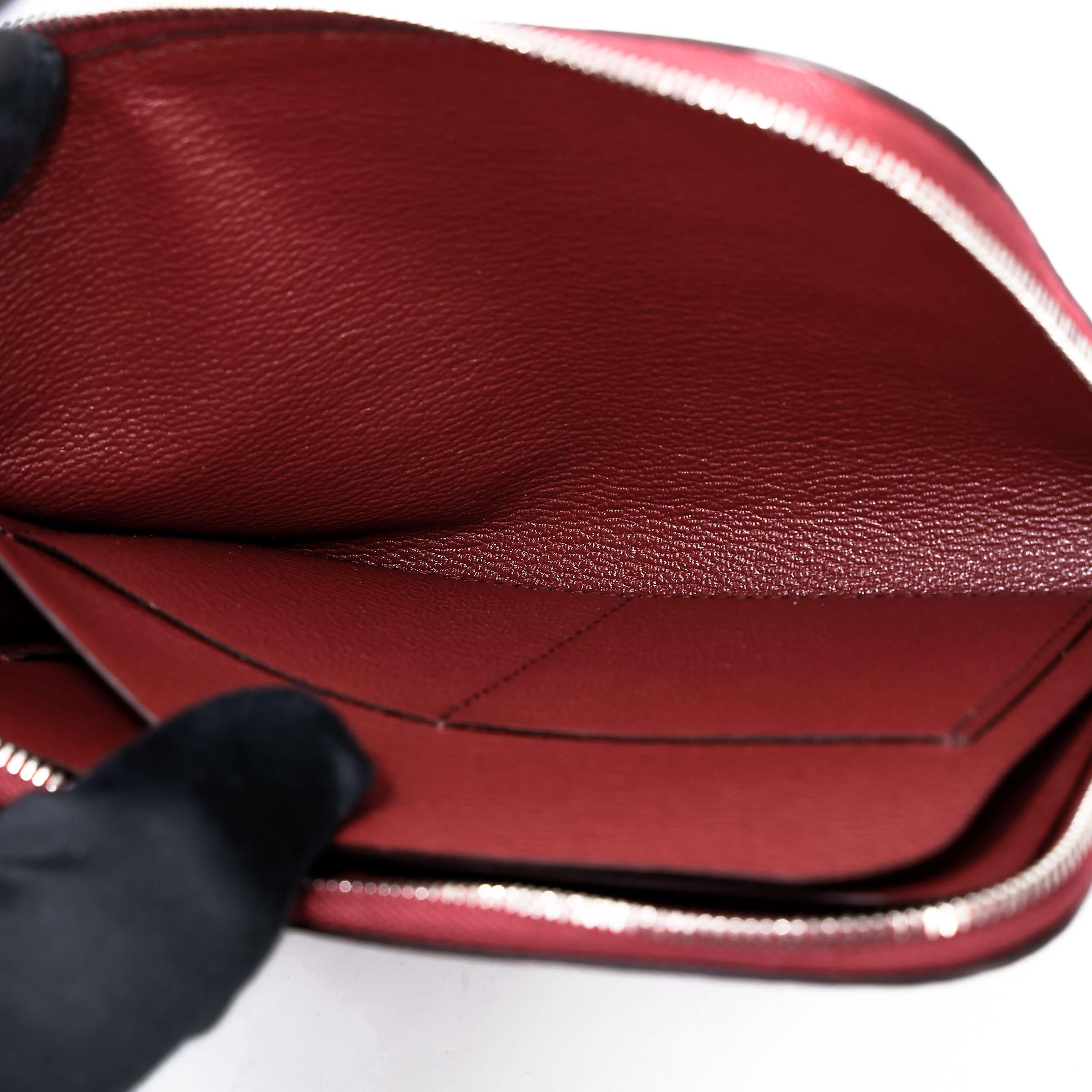 ランク SA HERMÈS エルメス リミックス デュオ キマイラ ウォレット 財布 ルージュアッシュ (55) アリゲーター シルバー金具 T刻印 - 12