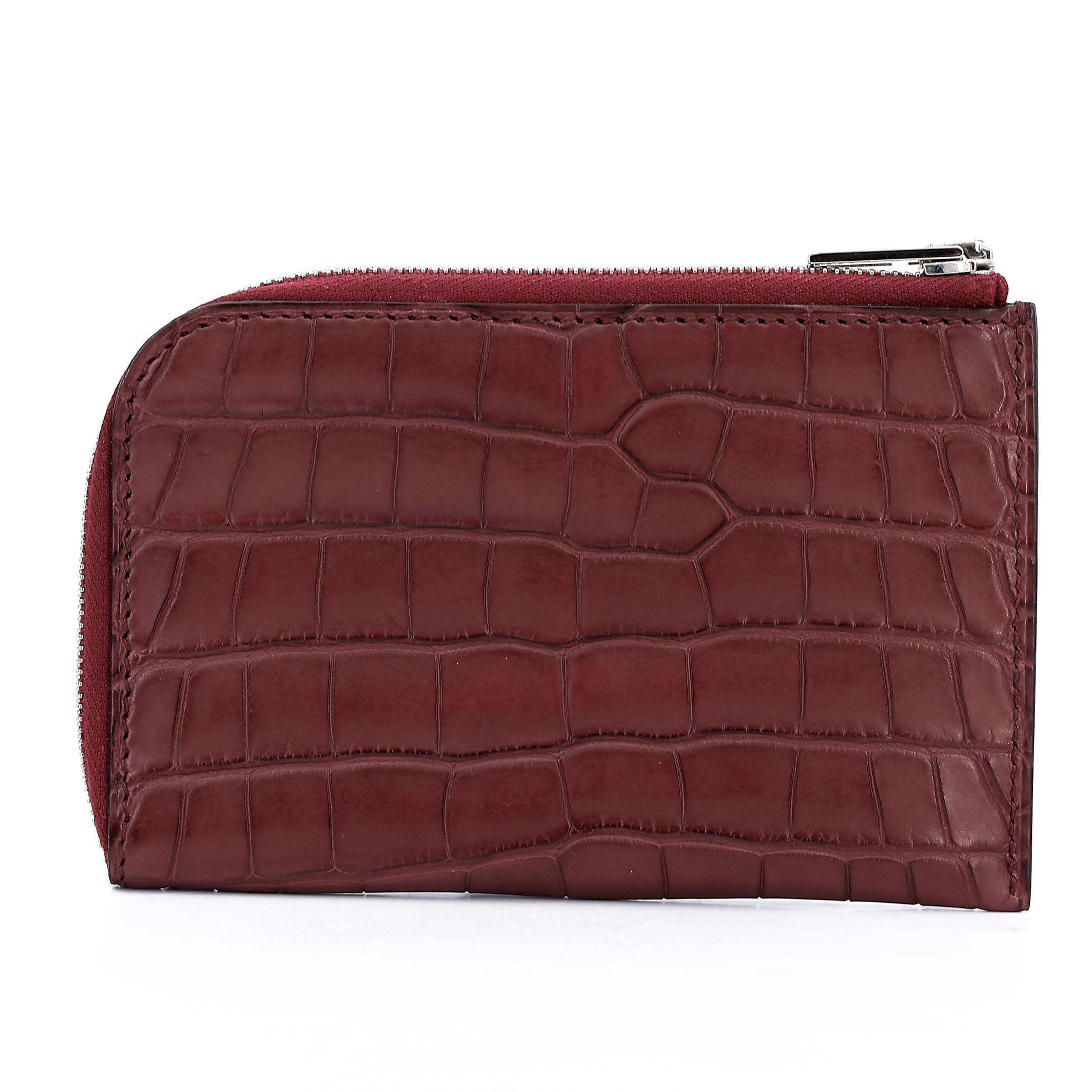 ランク SA HERMÈS エルメス リミックス デュオ キマイラ ウォレット 財布 ルージュアッシュ (55) アリゲーター シルバー金具 T刻印 - 16