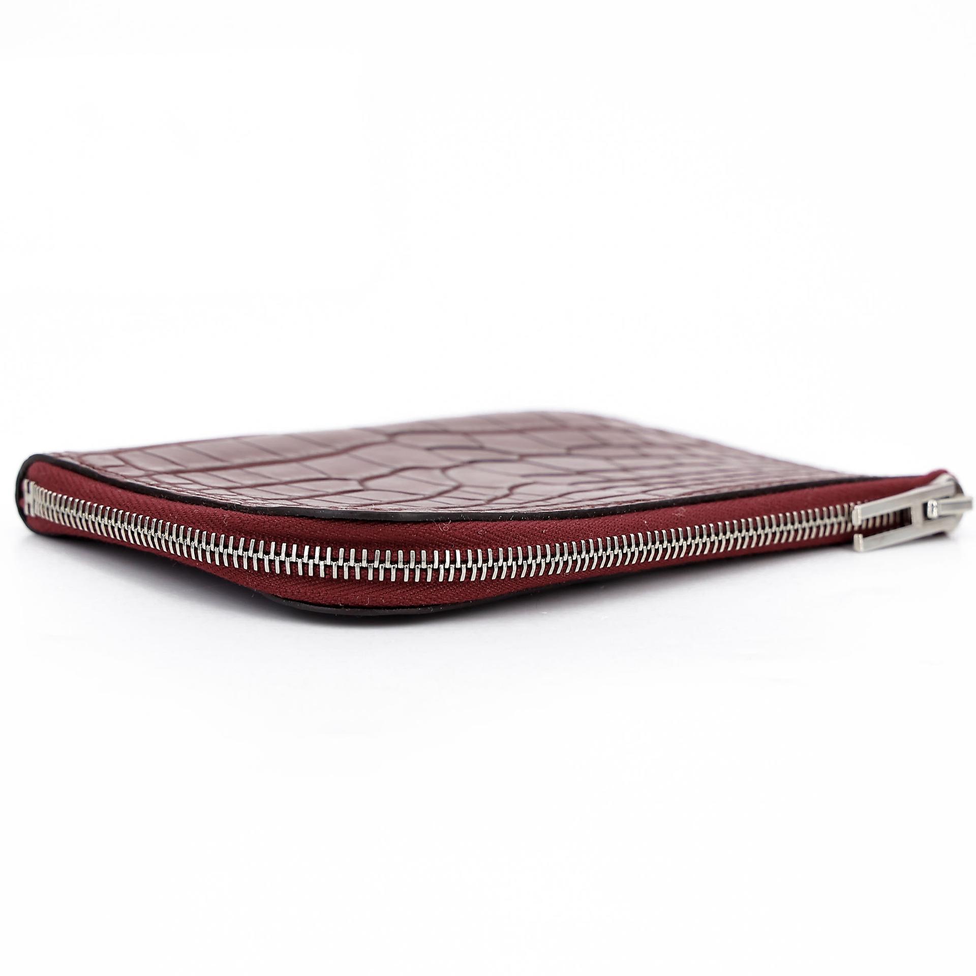 Excellent ( Rank SA ) HERMÈS Remix Duo Chimeres Wallet Rouge H (55) Alligator Palladium hardware T (2015) - 20