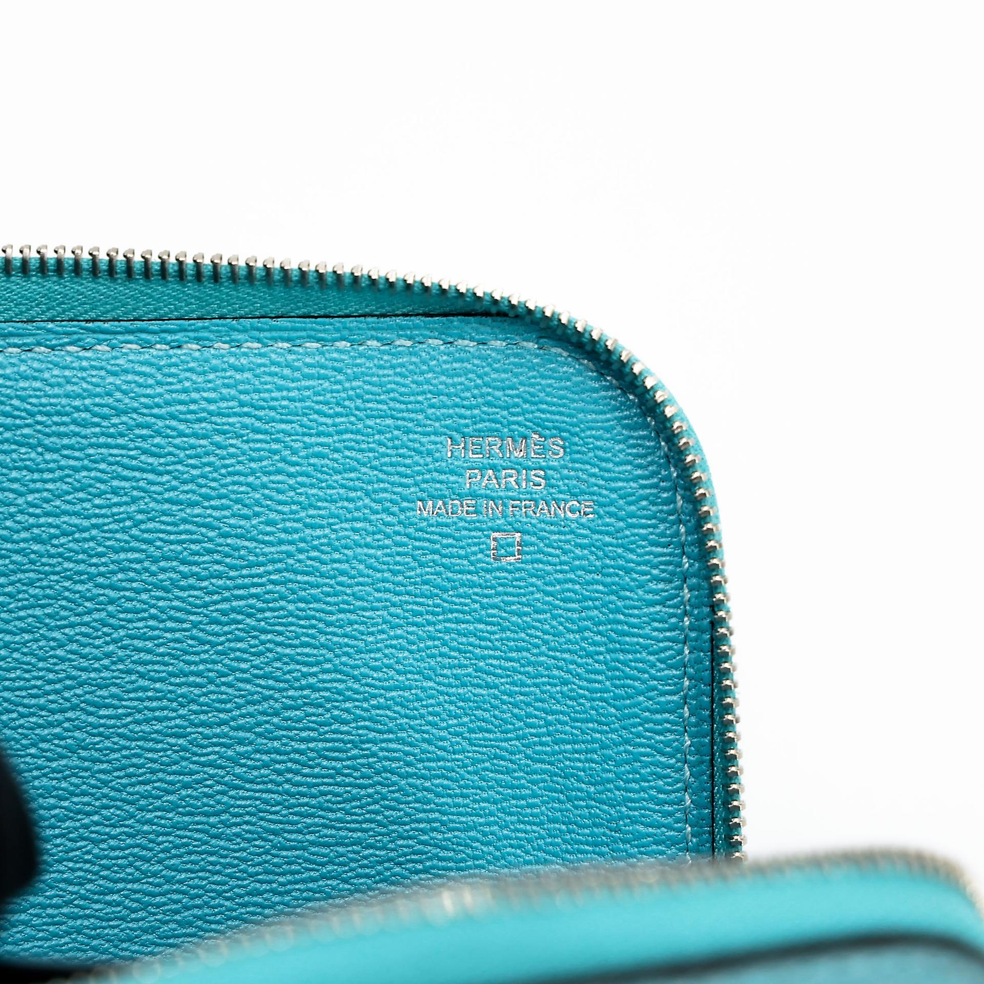 Unused ( Rank NS ) HERMÈS Remix Duo Chimeres Wallet Bleu Atoll (3P) Matte Alligator Palladium hardware X (2016) - 10