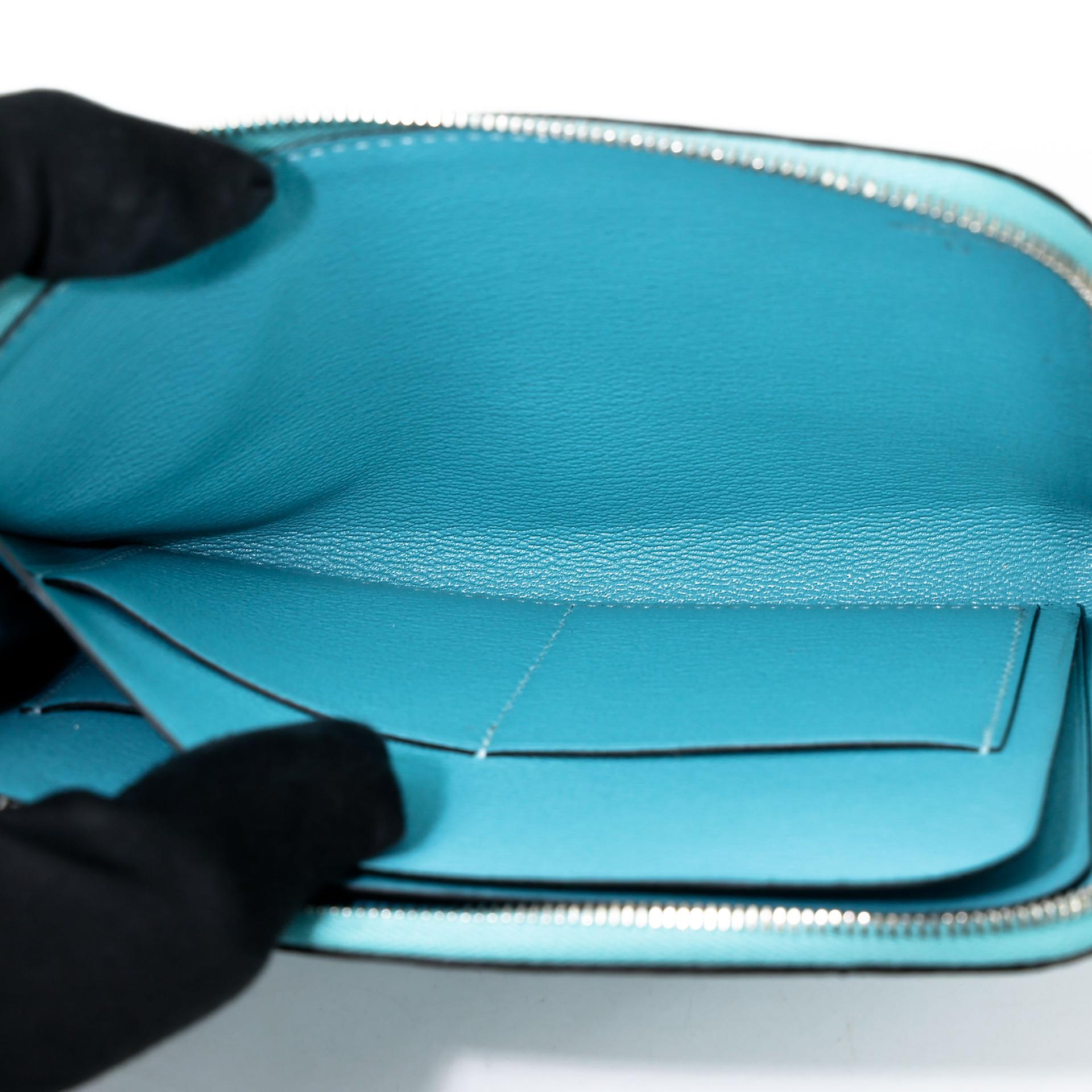 Unused ( Rank NS ) HERMÈS Remix Duo Chimeres Wallet Bleu Atoll (3P) Matte Alligator Palladium hardware X (2016) - 13