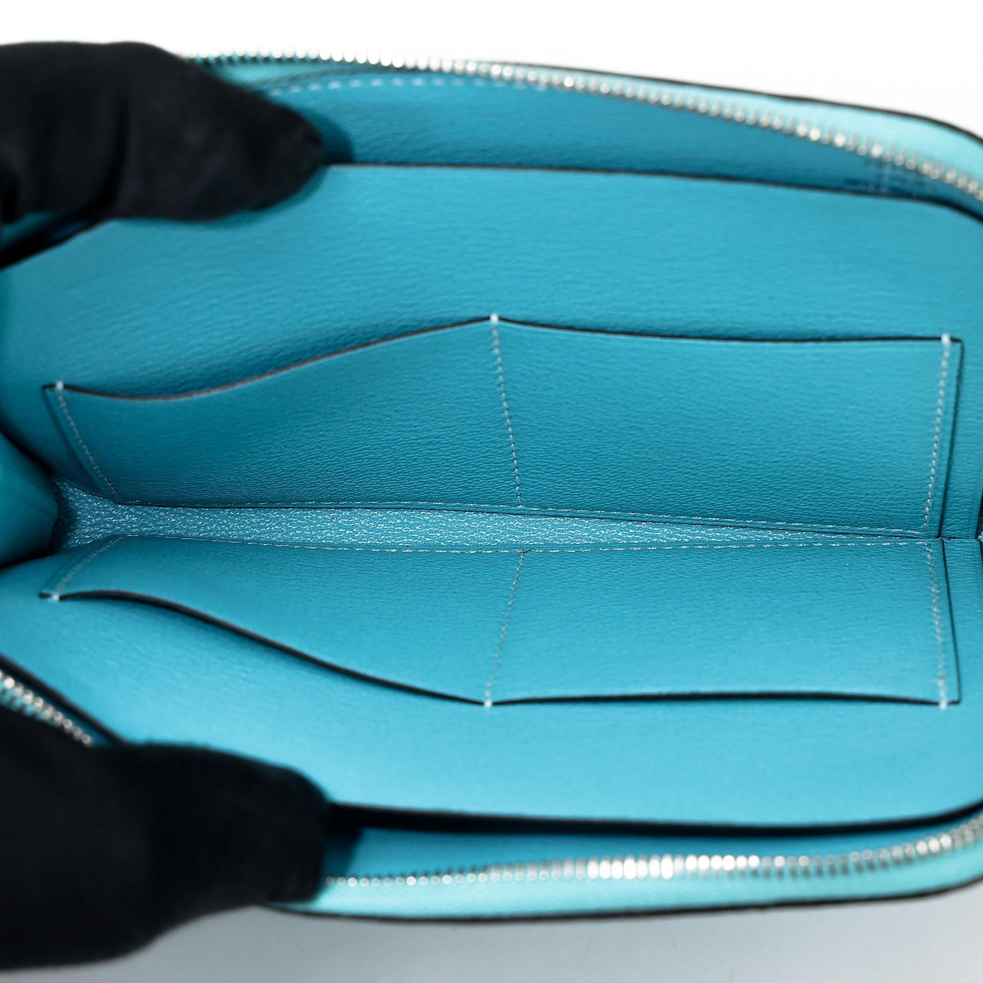 Unused ( Rank NS ) HERMÈS Remix Duo Chimeres Wallet Bleu Atoll (3P) Matte Alligator Palladium hardware X (2016) - 14