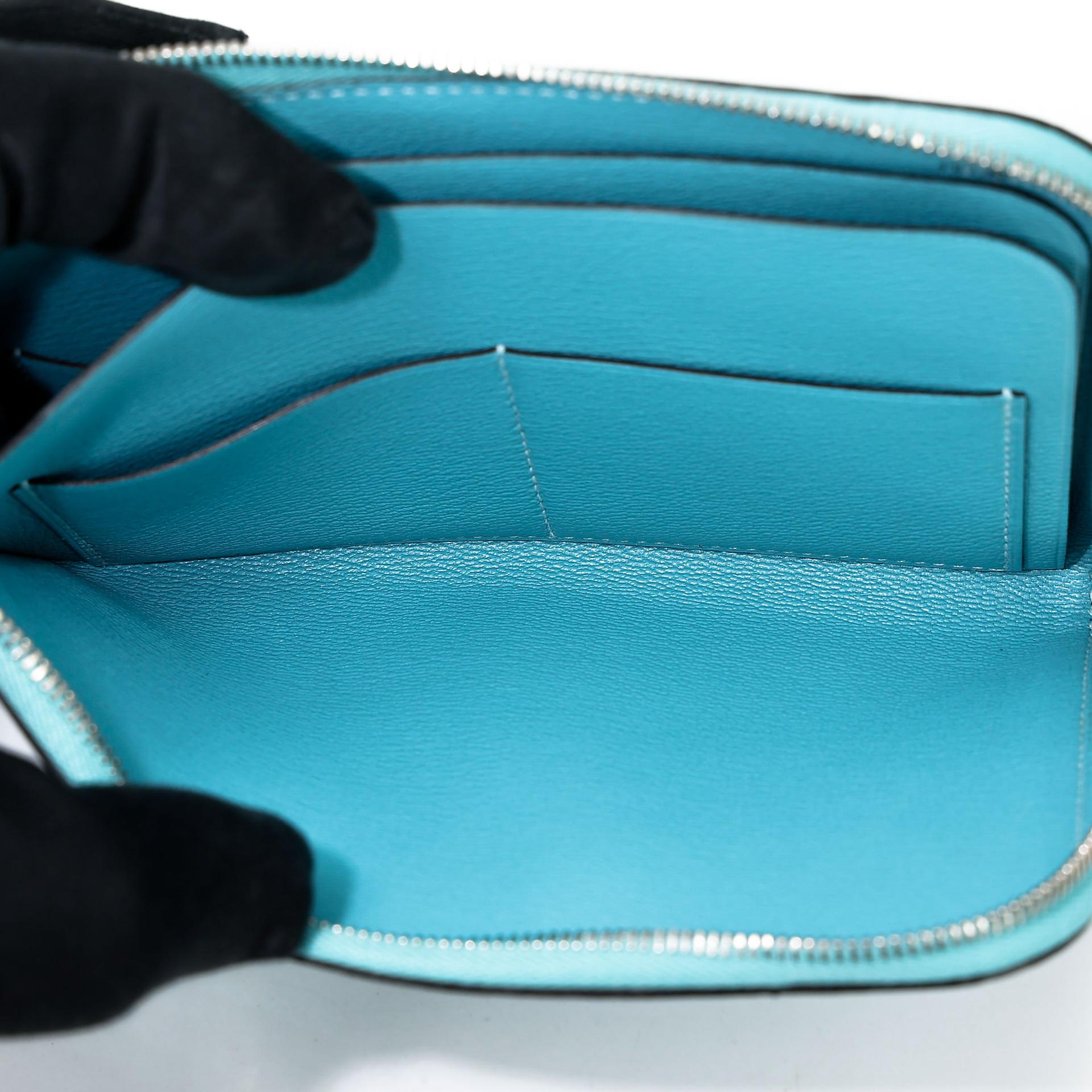 Unused ( Rank NS ) HERMÈS Remix Duo Chimeres Wallet Bleu Atoll (3P) Matte Alligator Palladium hardware X (2016) - 15