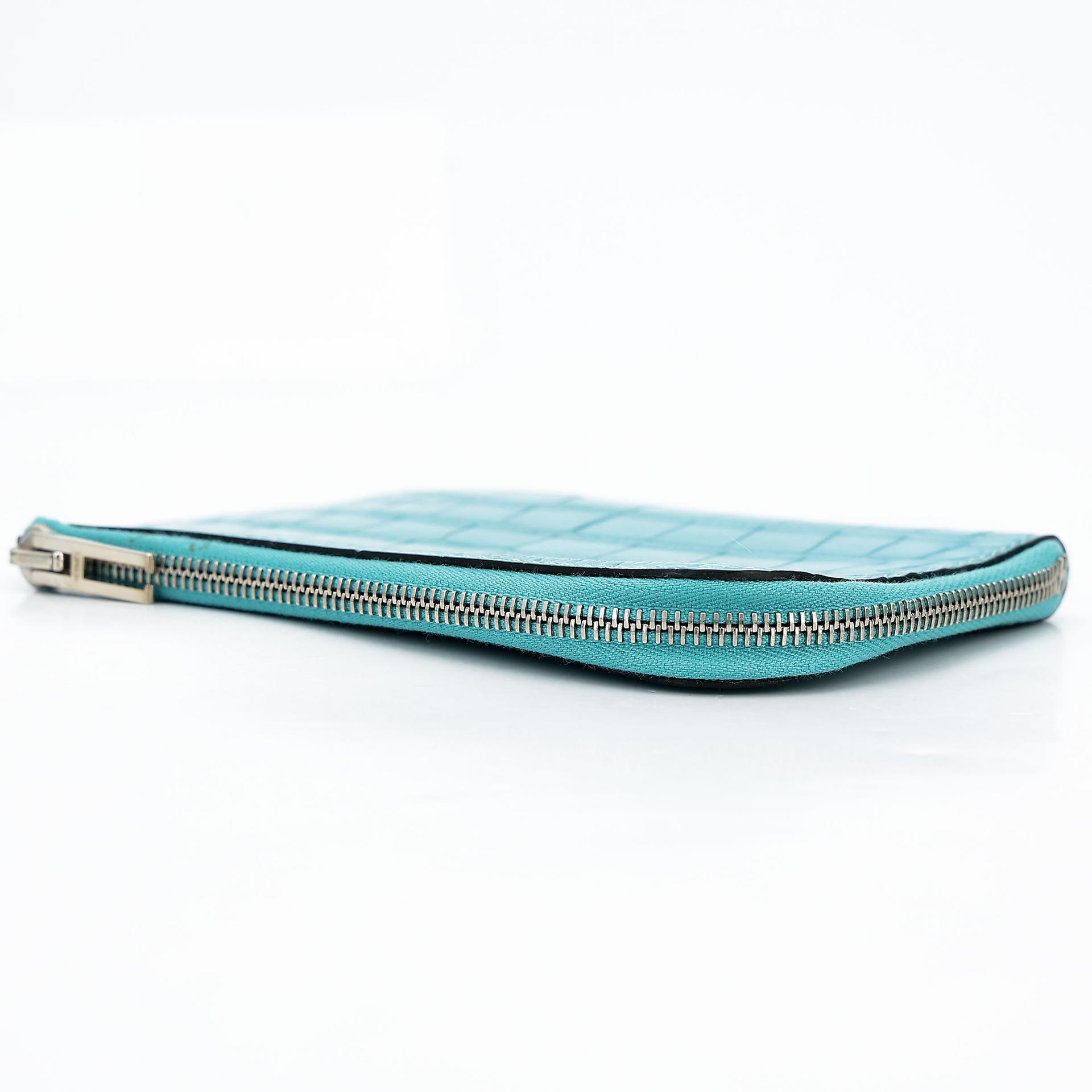 Unused ( Rank NS ) HERMÈS Remix Duo Chimeres Wallet Bleu Atoll (3P) Matte Alligator Palladium hardware X (2016) - 18