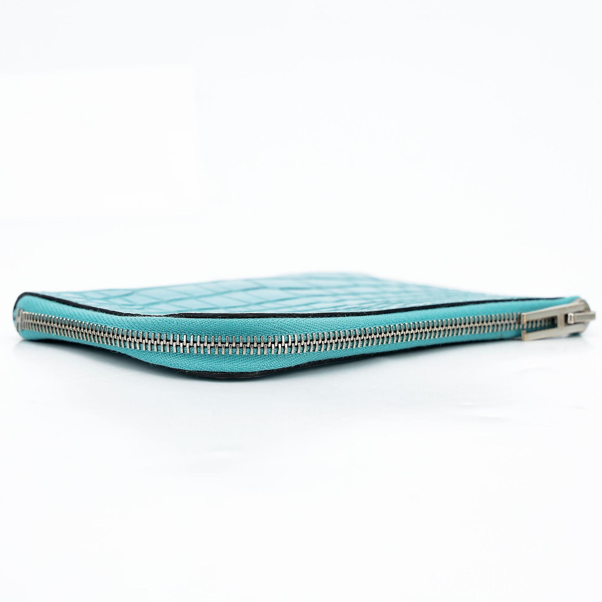 Unused ( Rank NS ) HERMÈS Remix Duo Chimeres Wallet Bleu Atoll (3P) Matte Alligator Palladium hardware X (2016) - 21