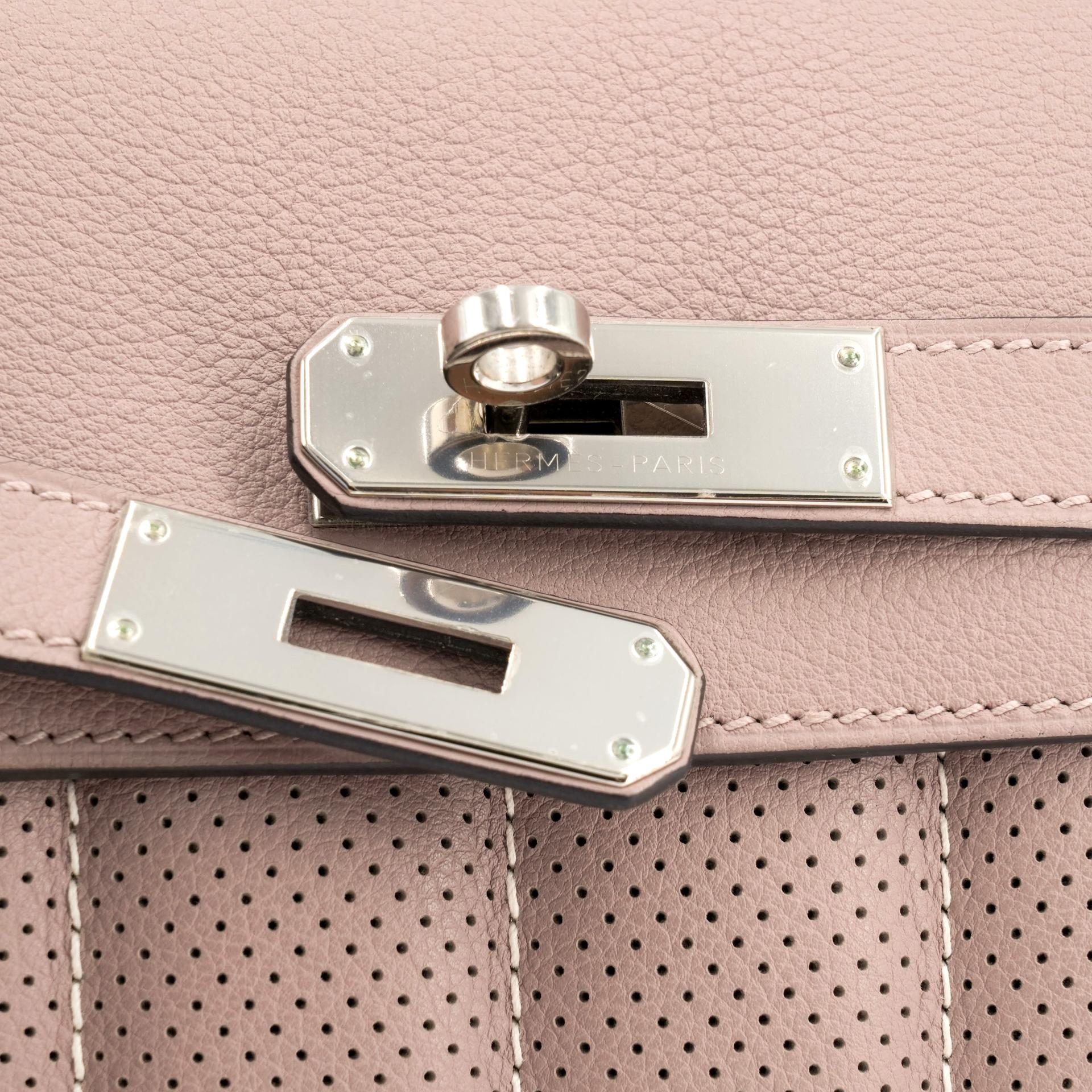 Very Good ( Rank A) HERMÈS Berline Mini 21 Glycine (4W) Evercolor Palladium hardware T (2015) - 14