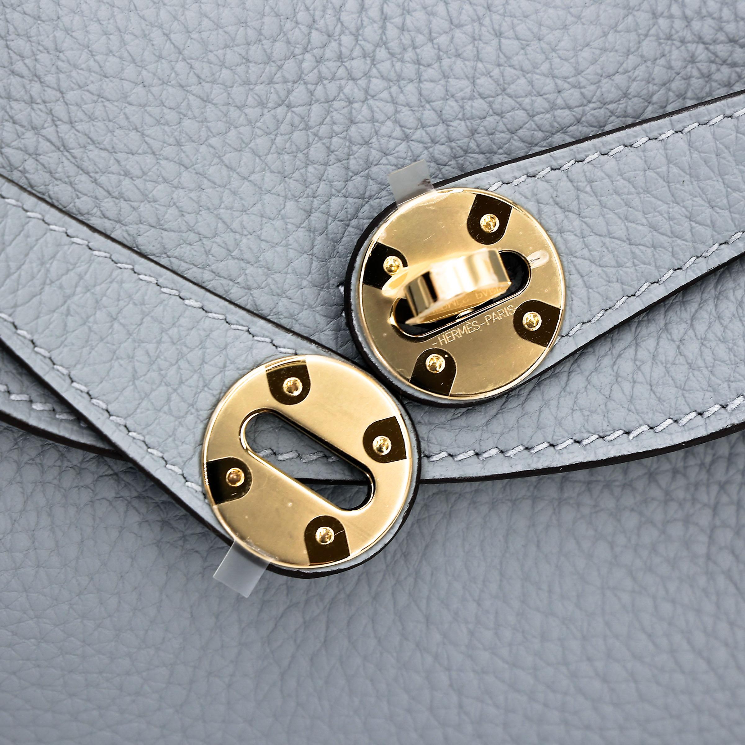 Brand New ( Rank N ) HERMÈS Lindy 26 Gris Pantin (P0) Clemence Permabrass hardware K (2025) - 10