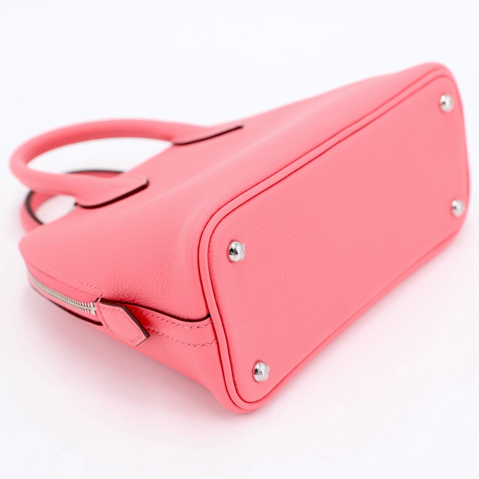 全新 HERMÈS 愛馬仕 Mini Bolide 1923 8W 唇膏粉 Rose Azalee Evercolor皮 銀扣 K刻 2025年 - 8