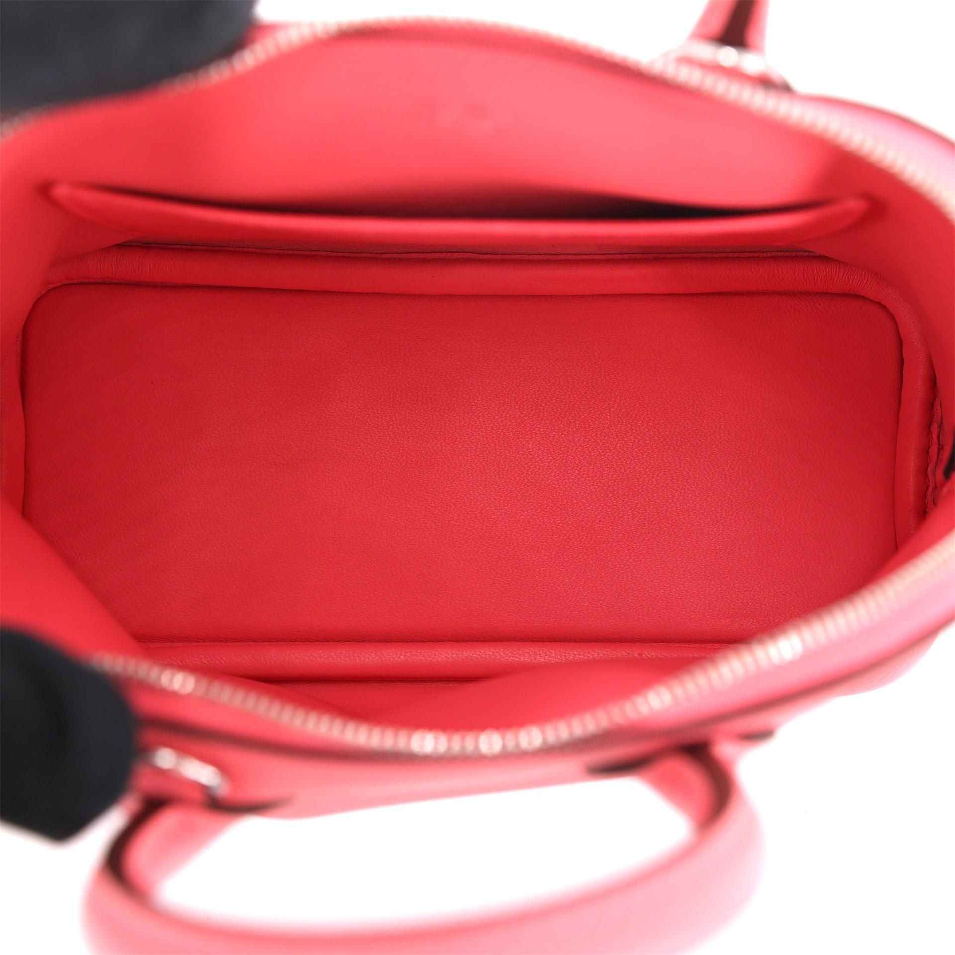 全新 HERMÈS 愛馬仕 Mini Bolide 1923 8W 唇膏粉 Rose Azalee Evercolor皮 銀扣 K刻 2025年 - 11